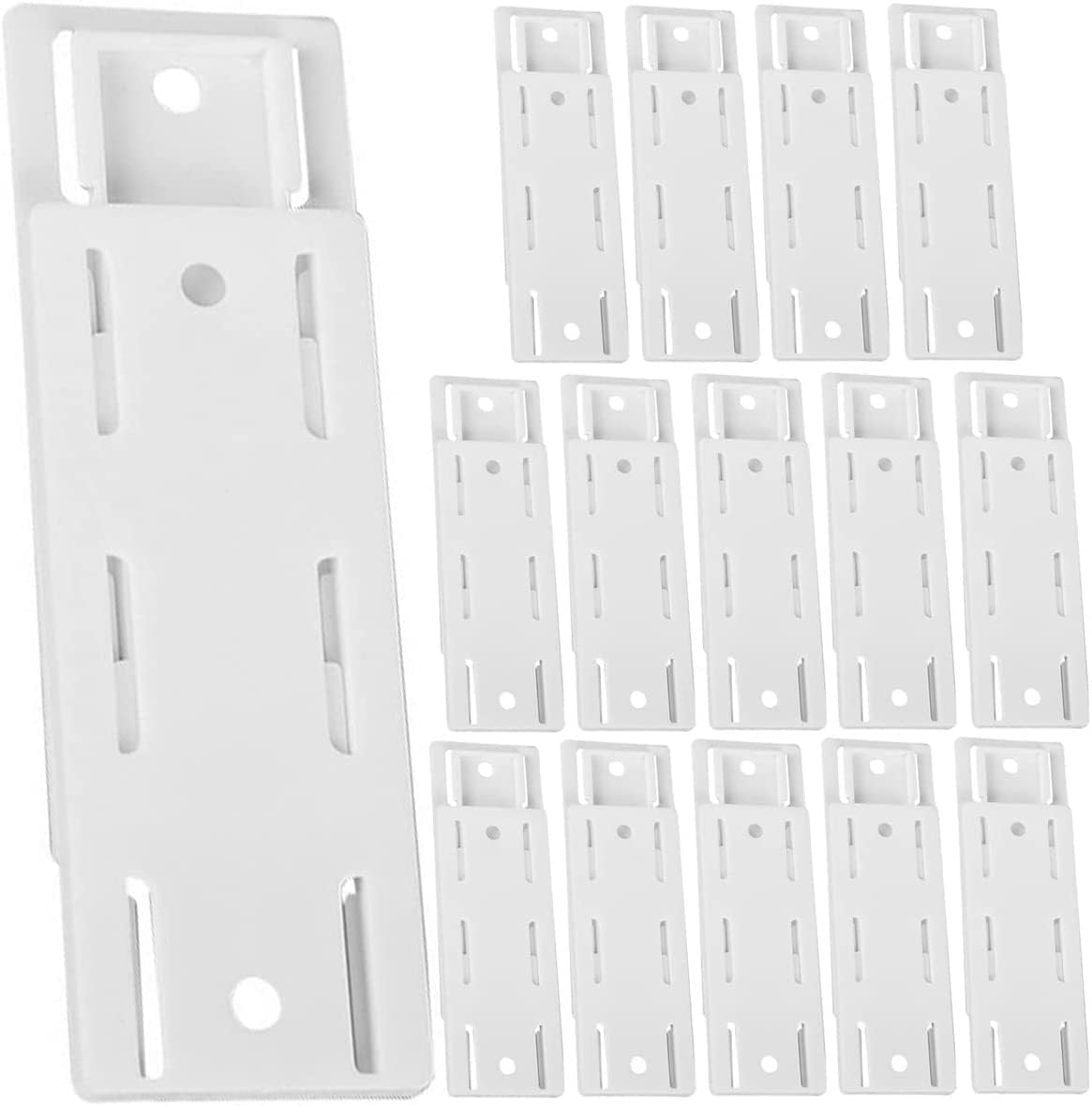 15PCS Self Adhesive Punch-Free Socket Holder, Adhesive Power Strip Holder, Desktop Socket Fixer Bracket Stand for Home Kitchen Office, Wall Mount Cable Management (White)