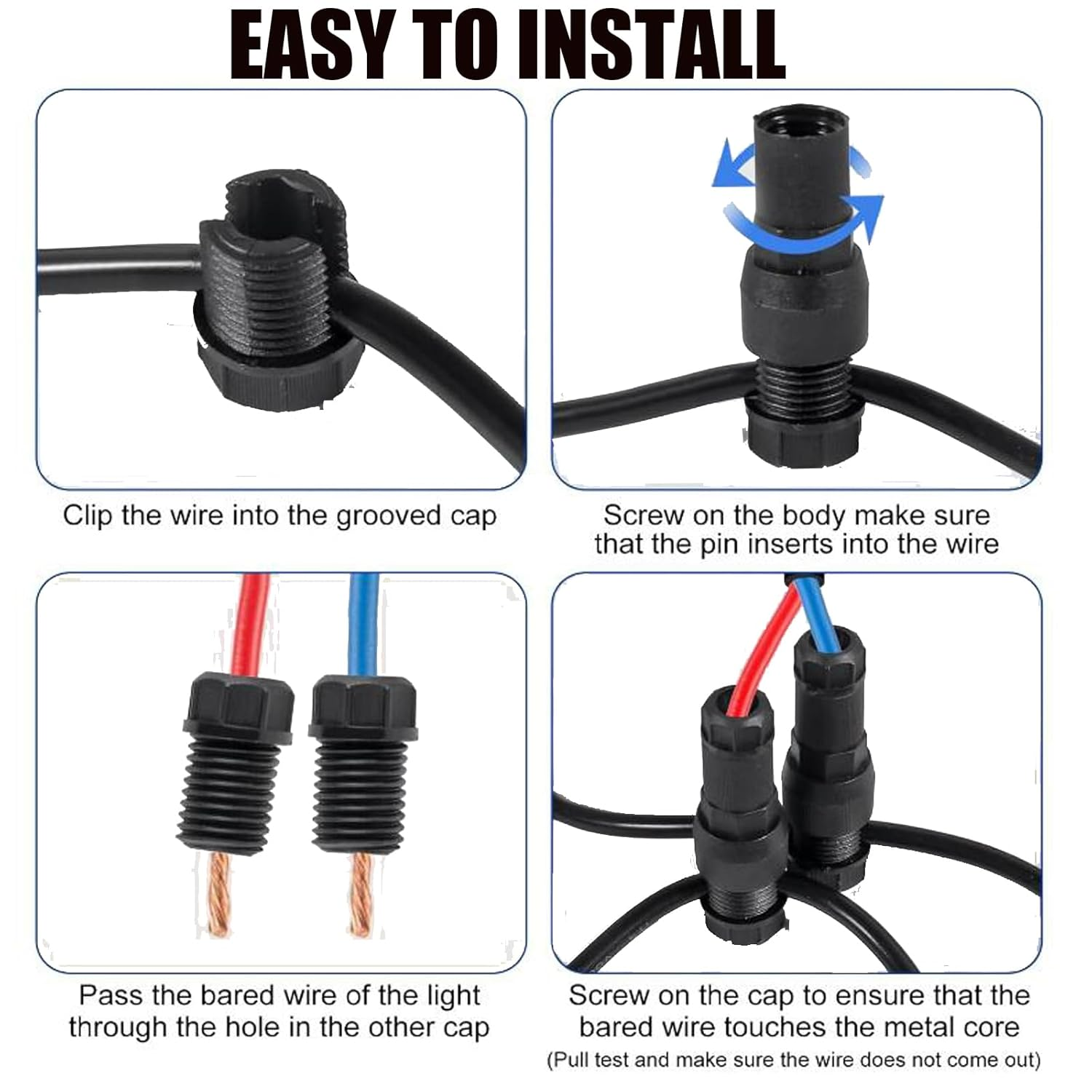 DIANN 20Pcs Low Voltage Fastlock Wire Connectors 12-14 Gauge Cable Connector Work Waterproof for Landscape Lighting Path Lights Outdoor Lighting image number 2
