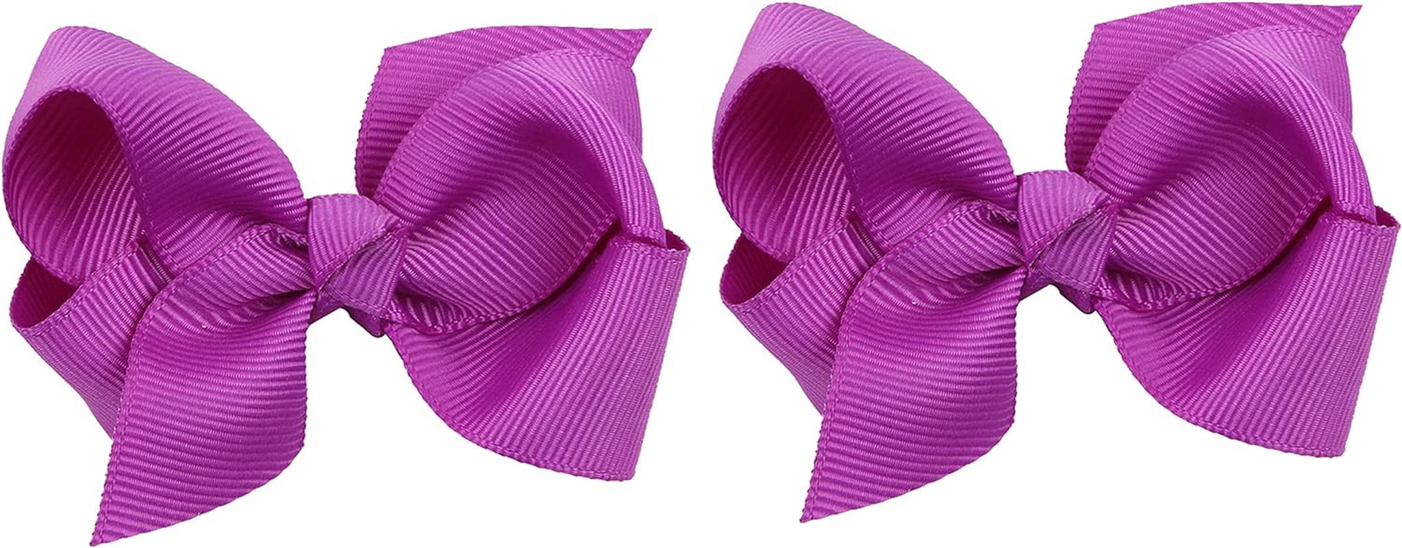 3 Inch Baby Girl Hair Bows Boutique Hair Clip Teens Toddlers Hairpin Headwear - Set of 2 (Blue) - Blue image number 2