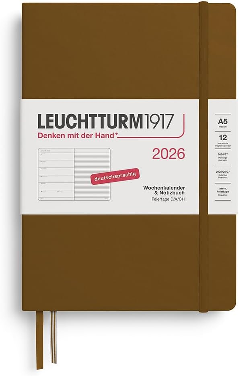 LEUCHTTURM1917 372460 Weekly Calendar & Notebook Master (A4+) 2026, 12 Months, Port Red, German image number 7