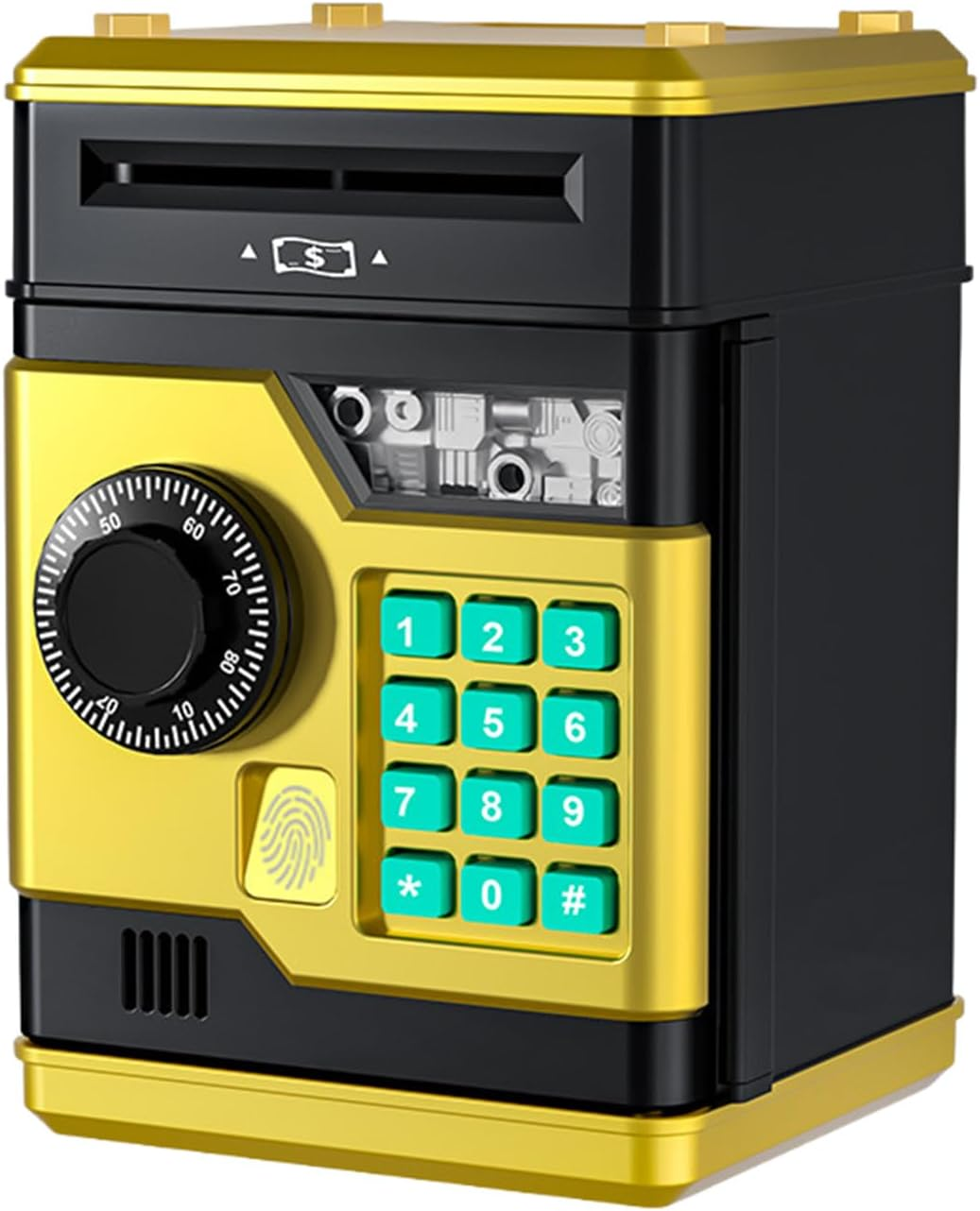 Electronic Piggy Bank for Kids, ATM Money Bank with Password Lock & Auto Cash Roll, Educational Mini ATM Saving Box, for Boys Girls Ages 5-12 Gifts (Blue)