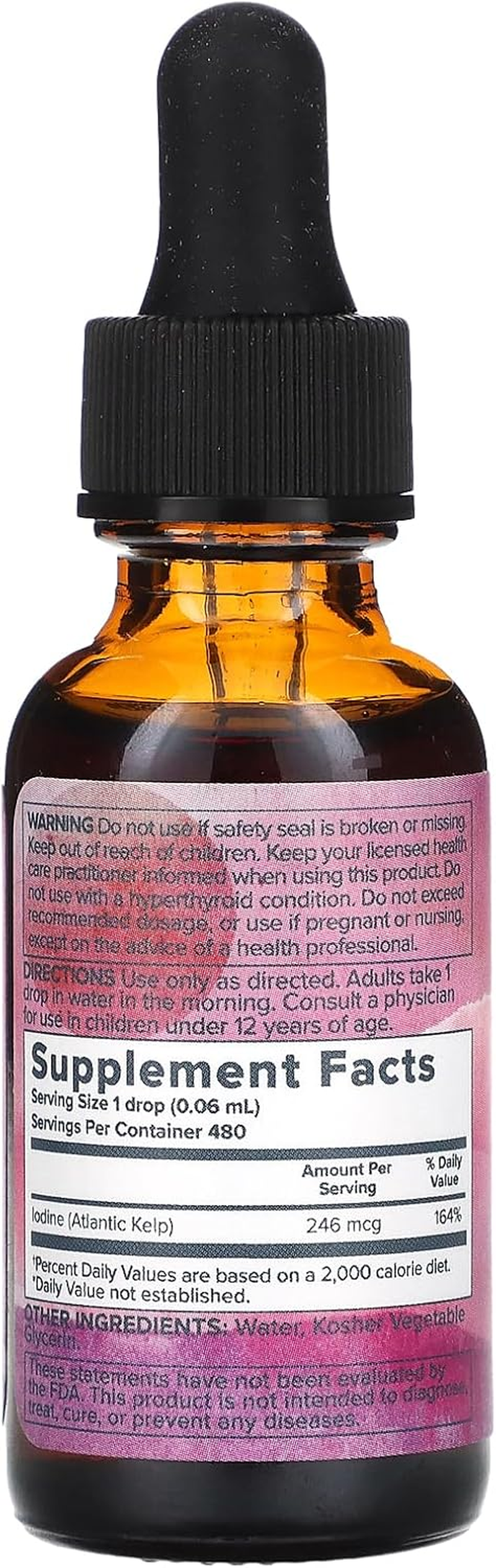 Heritage Store&reg; Colloidal Nascent Iodine Supplement Drops | Thyroid Support | Help Boost Metabolism, Energy and Focus | 1 FL Ounces (480 Servings)