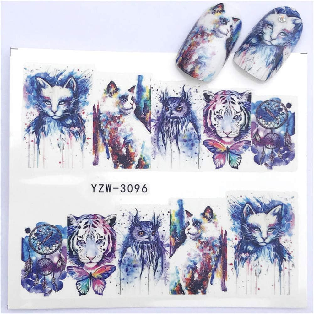 2019 NEW Designs Wolf/Vintage/Flamingo Noble Necklace Nail Art Water Decals Transfer Sticker Manicure Nail Decoration (3096)