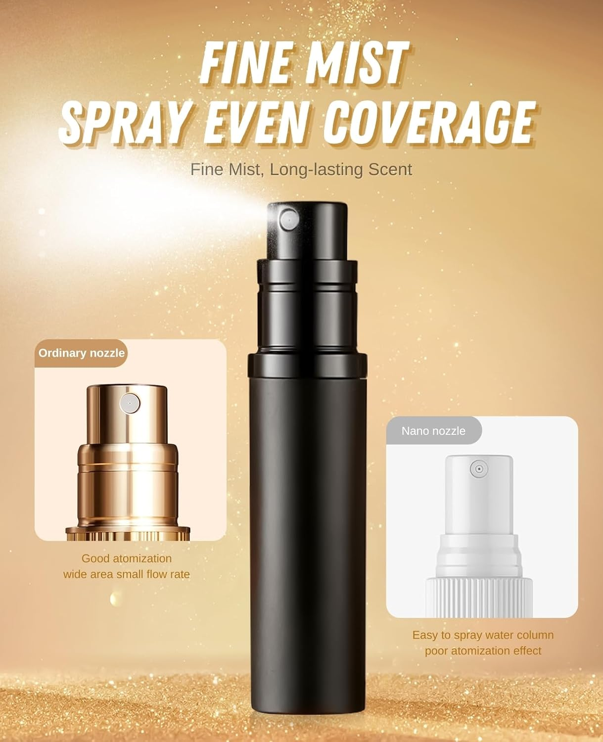 ASADAYS Perfume Atomiser Refillable - 10Ml Portable Travel Spray Bottle, Leak Proof Mini Size Perfume Atomizer Bottom Filling, Cologne Dispenser with Men and Women (CA 10Ml, Bath Rose Gold) - Cornwall Sea Blue image number 5