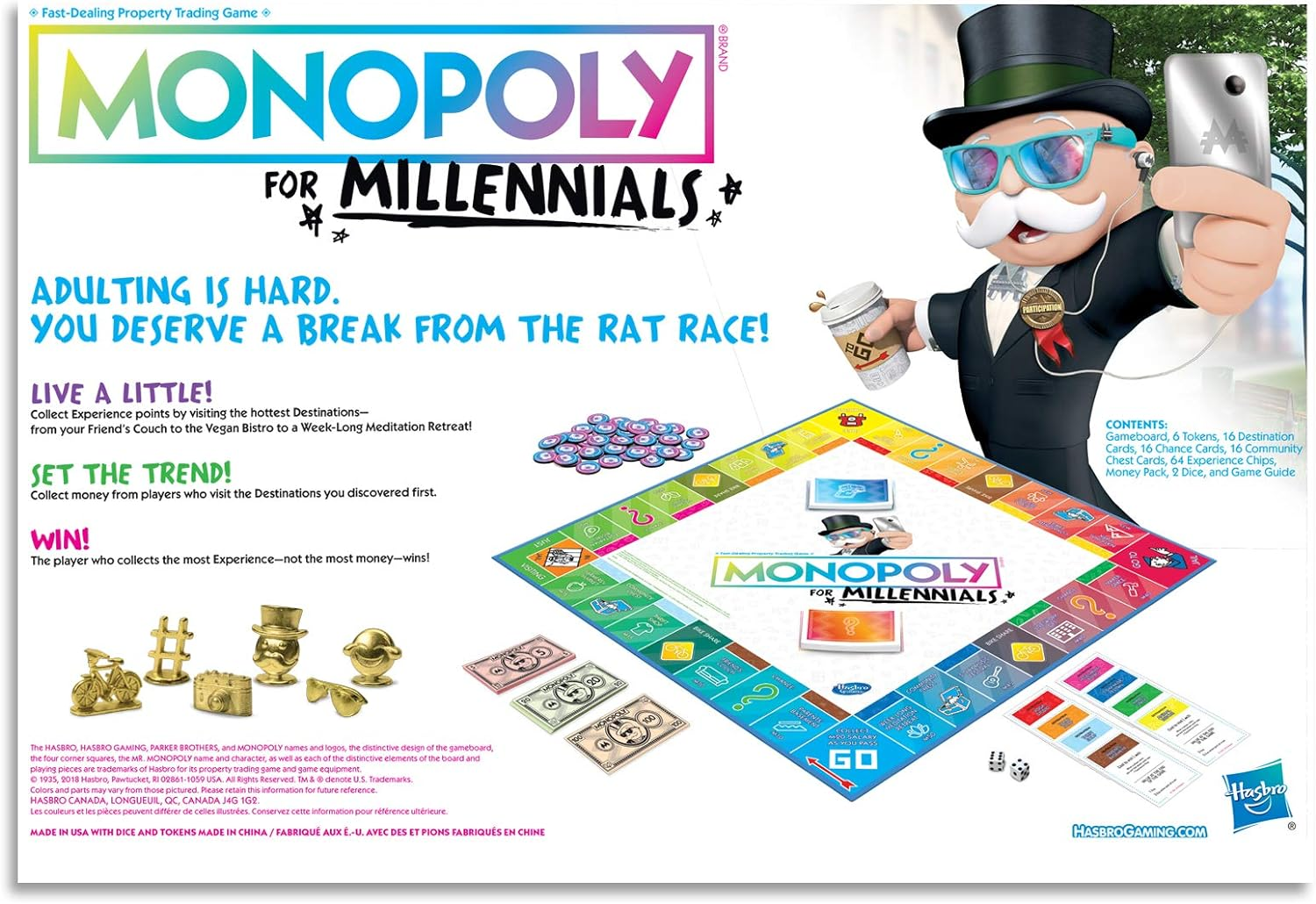 Monopoly for Millennials - Special Edition - Forget Real Estate - You Can'T Afford It Anyway - Family Board Games - Ages 8+ image number 4