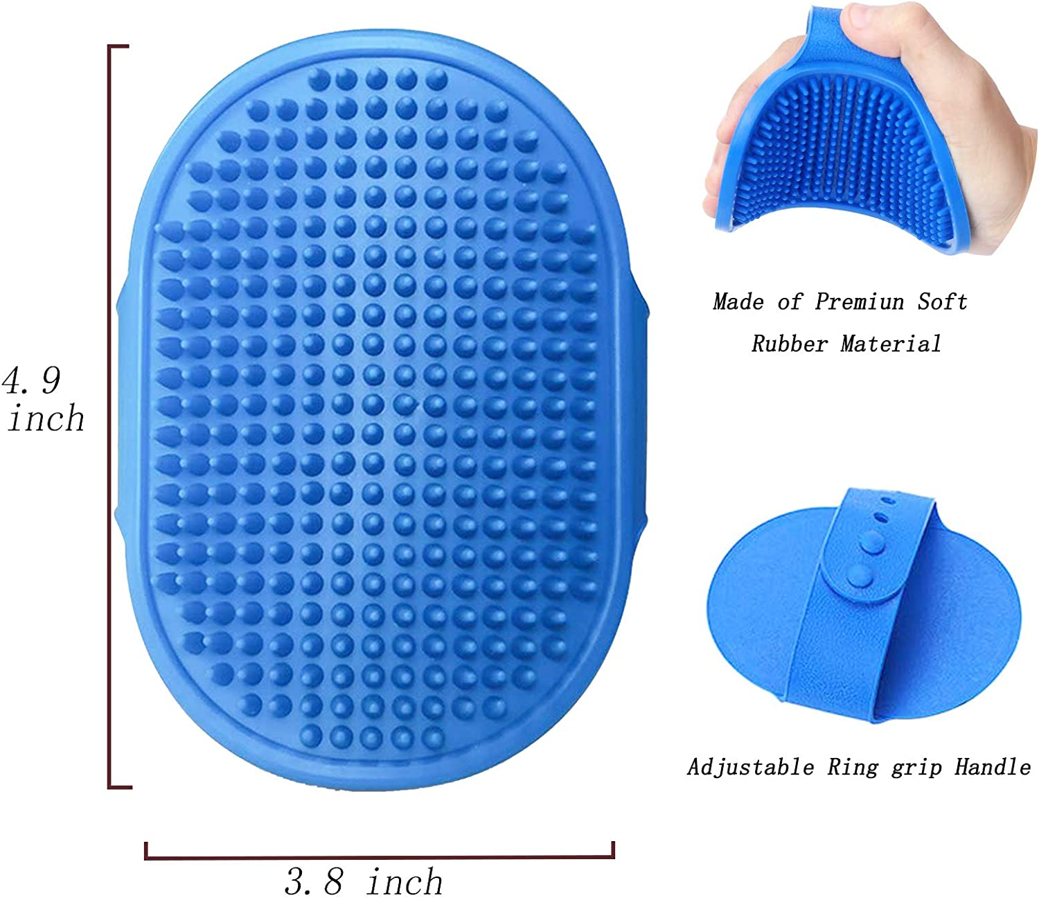 2 Pack Dog Brush & Cat Brush,With Adjustable Ring Handle Slicker Dog Grooming Brush Suitable for Long Short Haired Pet Rubber Comb