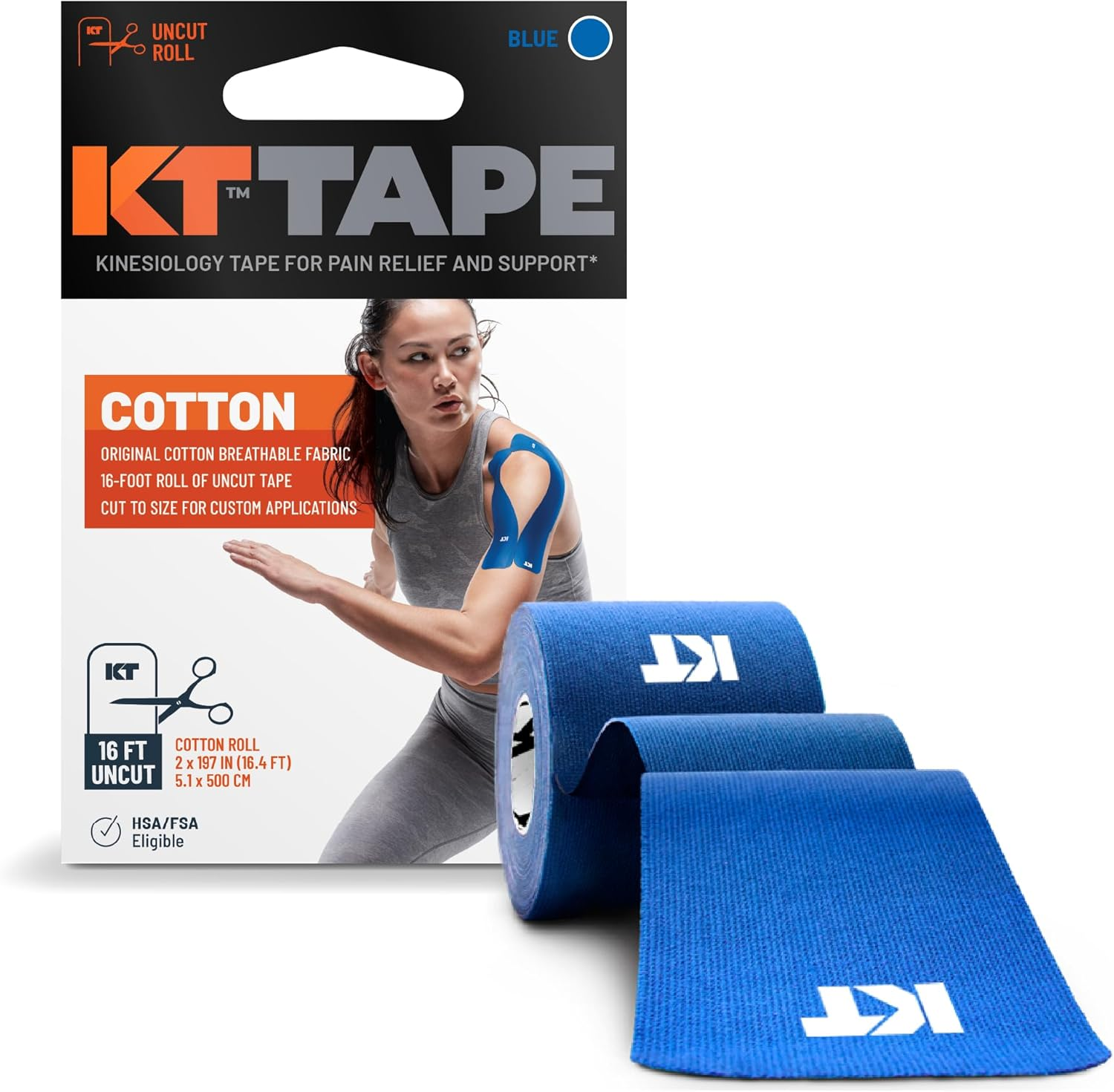 KT Tape, Original Cotton, Elastic Kinesiology Athletic Tape, 16&rsquo; Uncut Roll