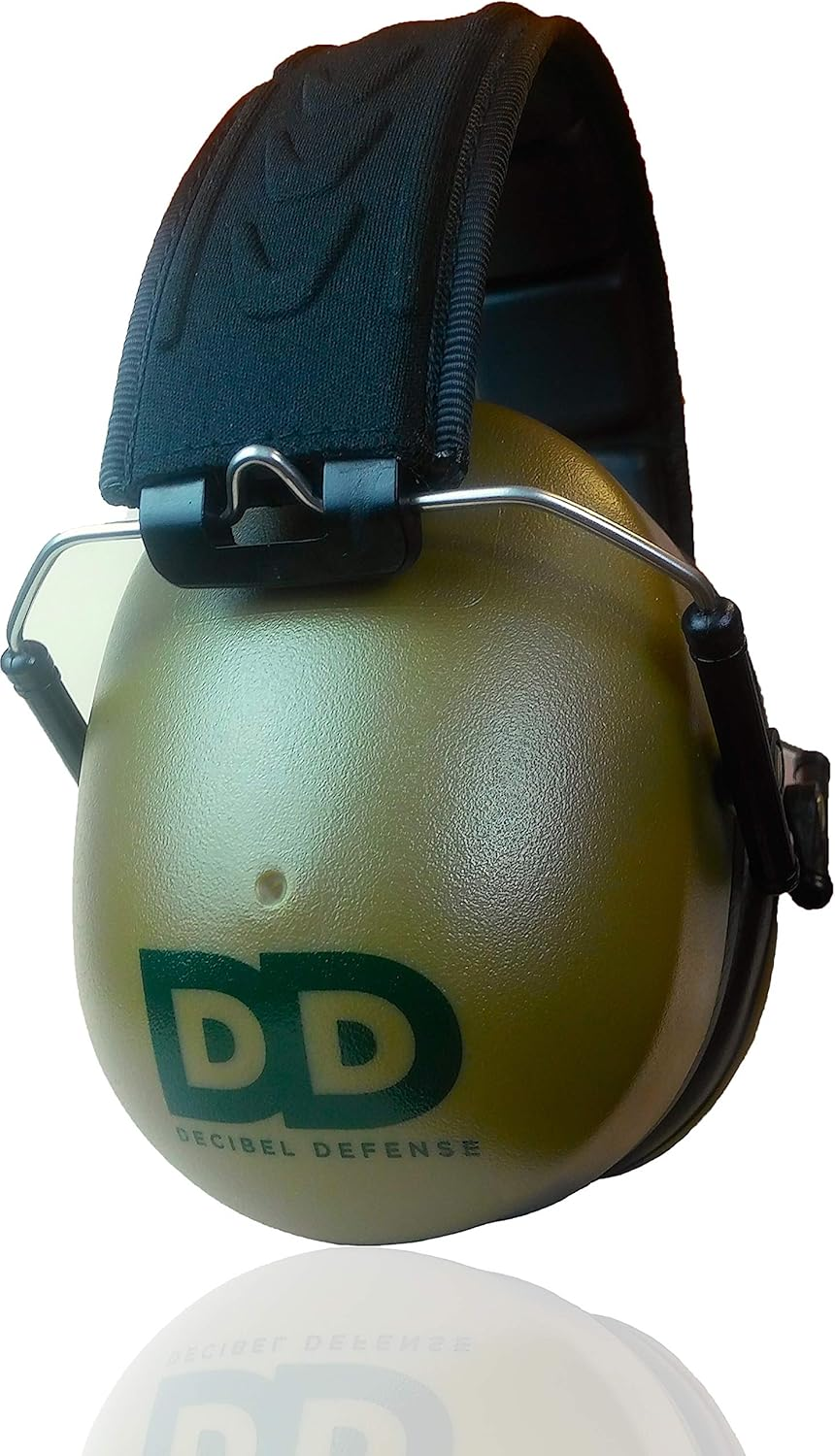 DECIBEL DEFENSE Professional Safety Ear Muffs 37Db NRR - the HIGHEST Rated & MOST COMFORTABLE Ear Protection for Shooting & Industrial Use - PROFESSIONAL HEARING PROTECTION (SAFETY GREEN)
