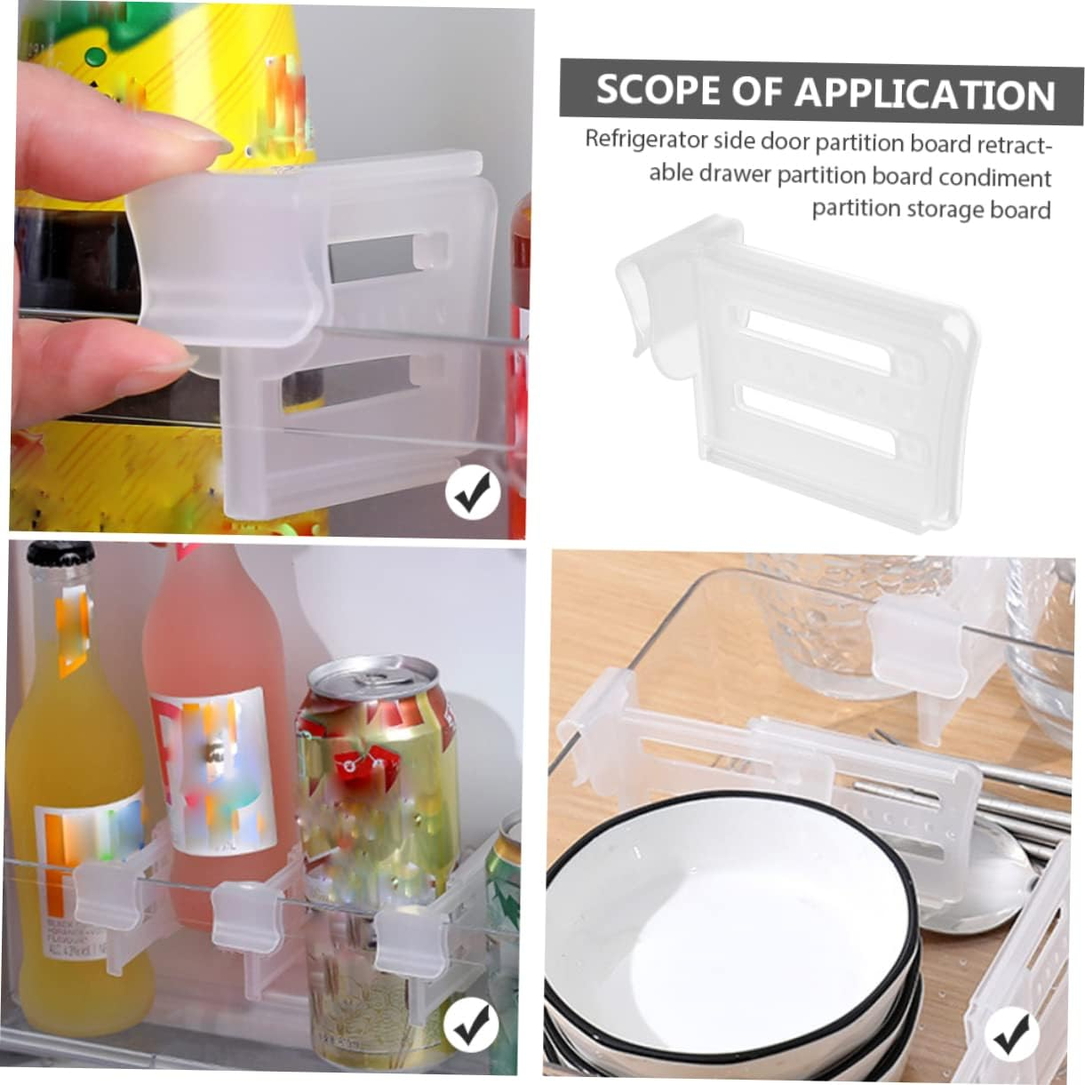 Iplusmile 12Pcs Fridge Clip Partition for Refrigerator Side Door Divider for Kitchen Organization Space Saving Food Storage image number 3