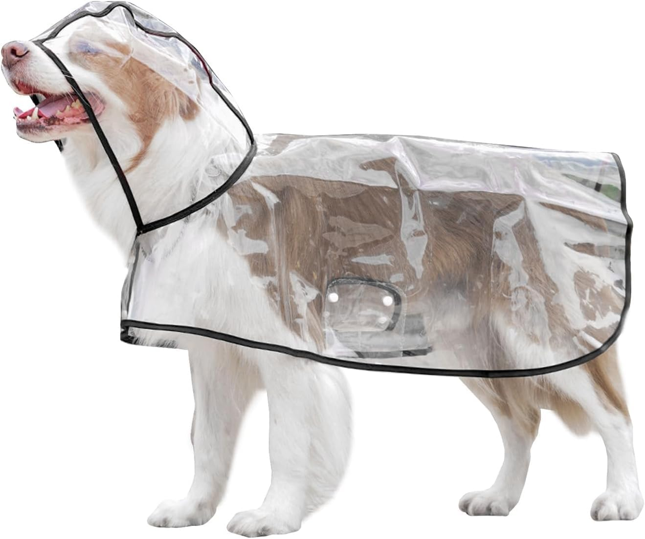 PVC Clear Waterproof Hooded Small Pet Rain Jacket, 1Pc Transparent PVC Waterproof Dog Raincoat with Hood, Transparent Puppy Rain Jacket for Small Medium Dogs, Cats image number 4