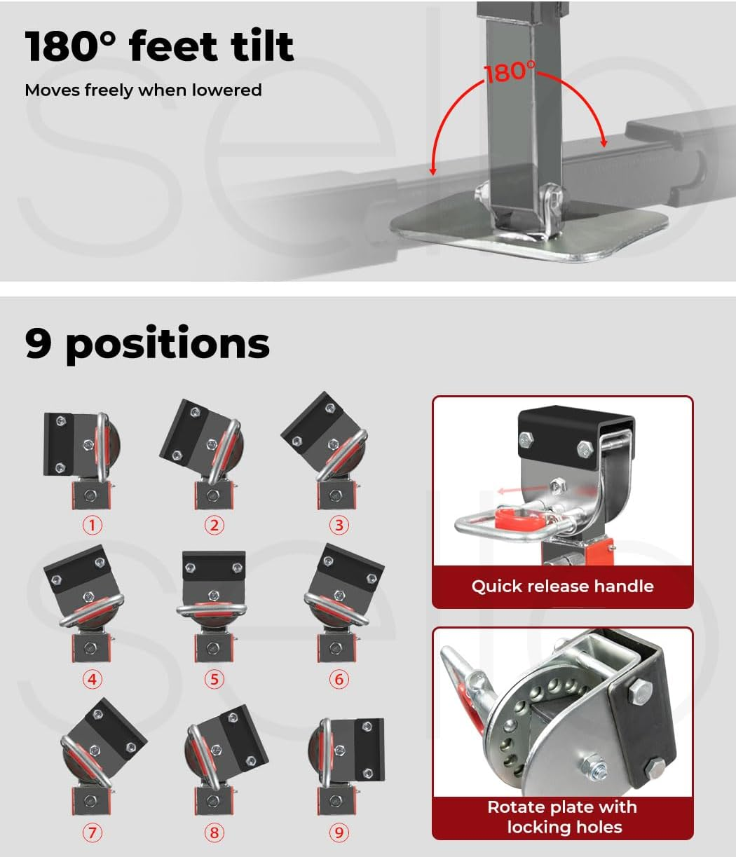 Manan 2X 400Mm Caravan Stabilizer Legs 400 Trailer Camper Drop down Corner Steady Stabiliser Leg 1200Lbs Steel Silver image number 6