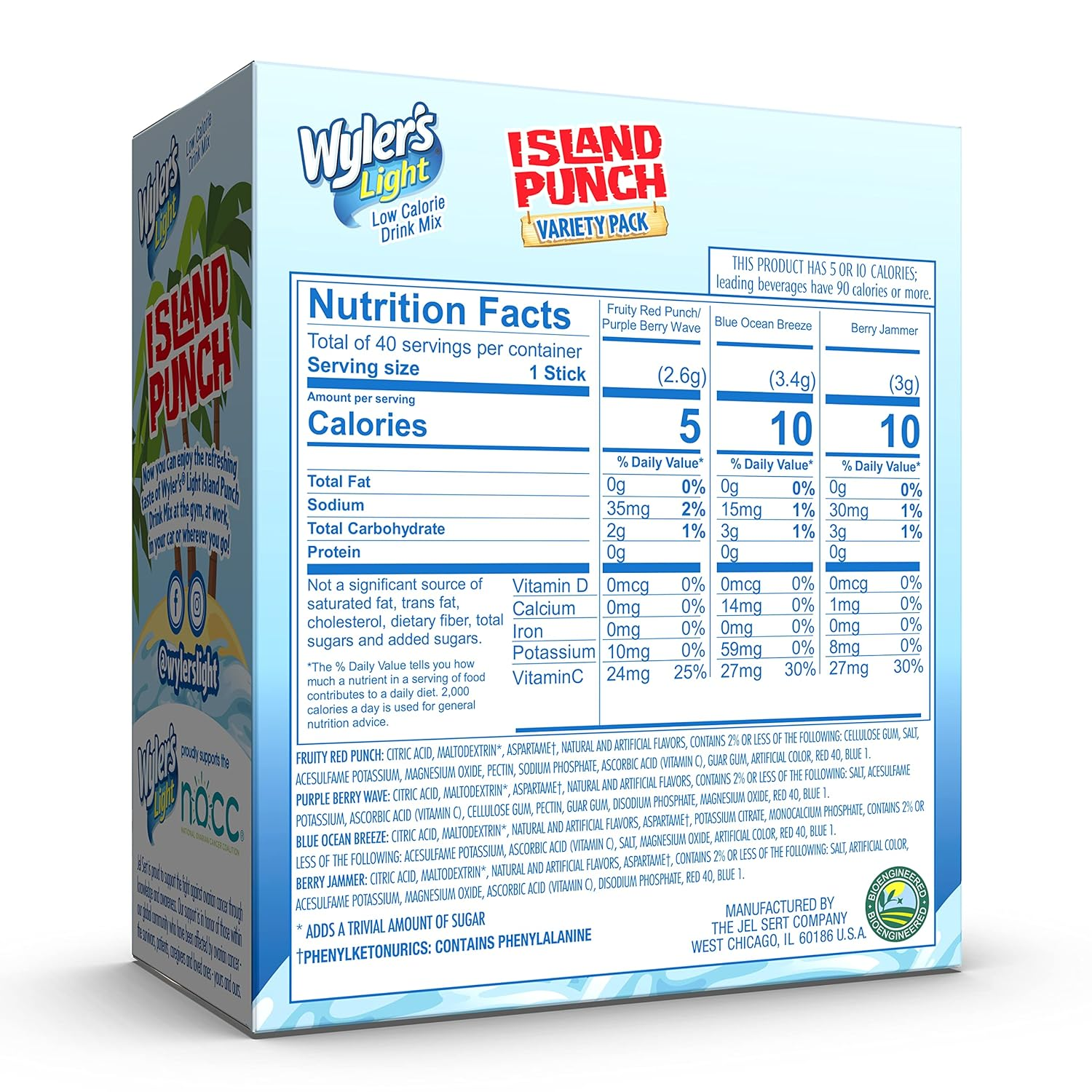 Wyler'S Light Island Punch Singles to Go, Variety Pack, Fruity Red Punch, Purple Berry Wave, Berry Jammer and Blue Ocean Breeze, 1 Box (40 Single Servings) image number 2