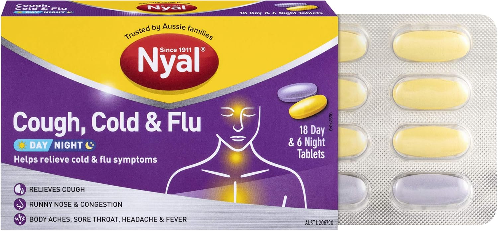 Nyal Nyal Cough/Cold/Flu D/N Fct, 24 Count image number 1