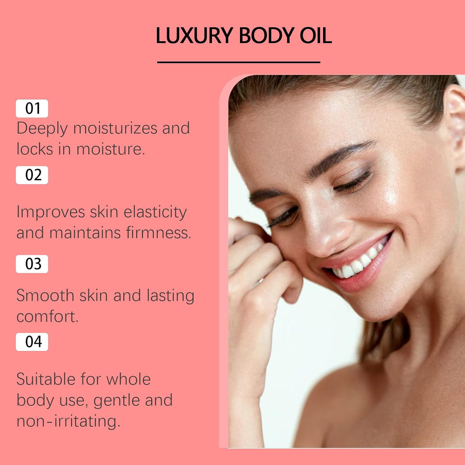 Luxury Body Firming Oil, Skin Tightening & Hydrating for Arms Thighs & Abdomen, after Shower Massage Oils, Gua Sha Body Oil, Moisturiser for Silky Smooth Skin, Gentle Formulated (3PCS) - 2Pcs image number 6