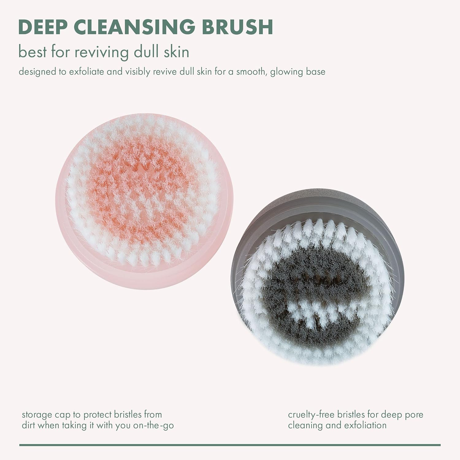 Ecotools Deep Cleansing Facial Brush, Manual Facial Cleansing Brush Exfoliates & Deeply Cleanses, Remove Makeup & Dry Skin, Eco-Friendly Face Brush for Cleansing, Color May Vary, 1 Count image number 3