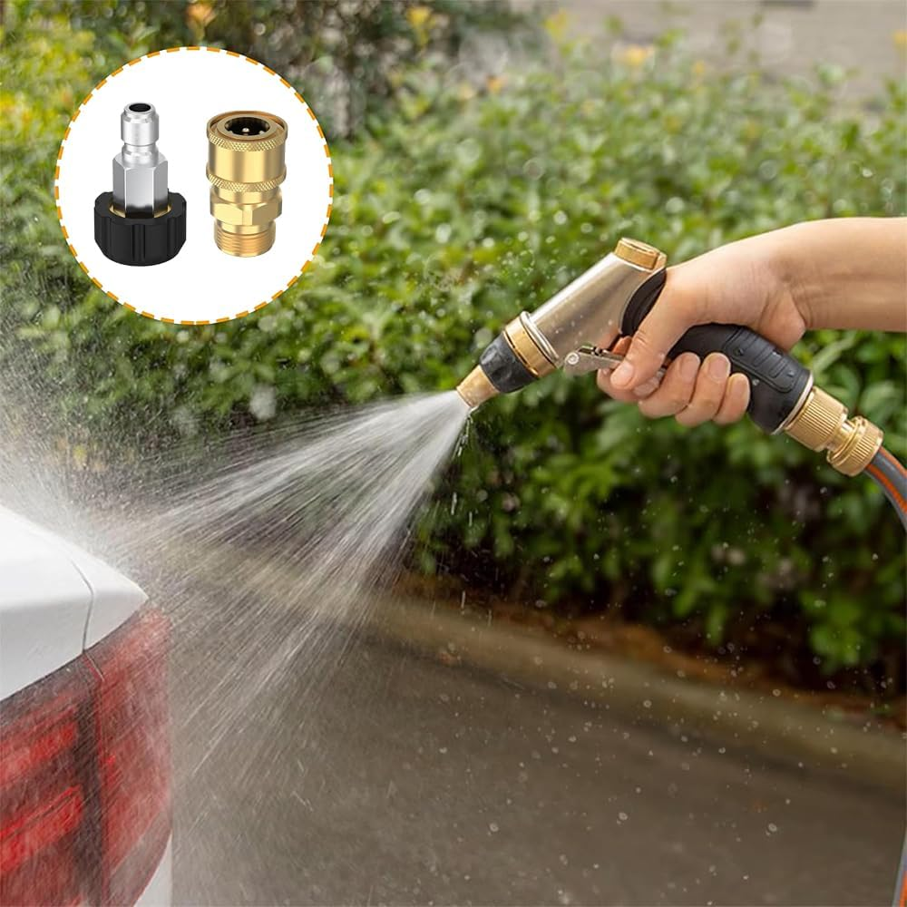 Pressure Washer Quick Connect Kit - 3/8 Inch Quick Release Adapter Set, M22-15 Conversion Connector for High-Pressure Washer Tools & Accessories image number 2