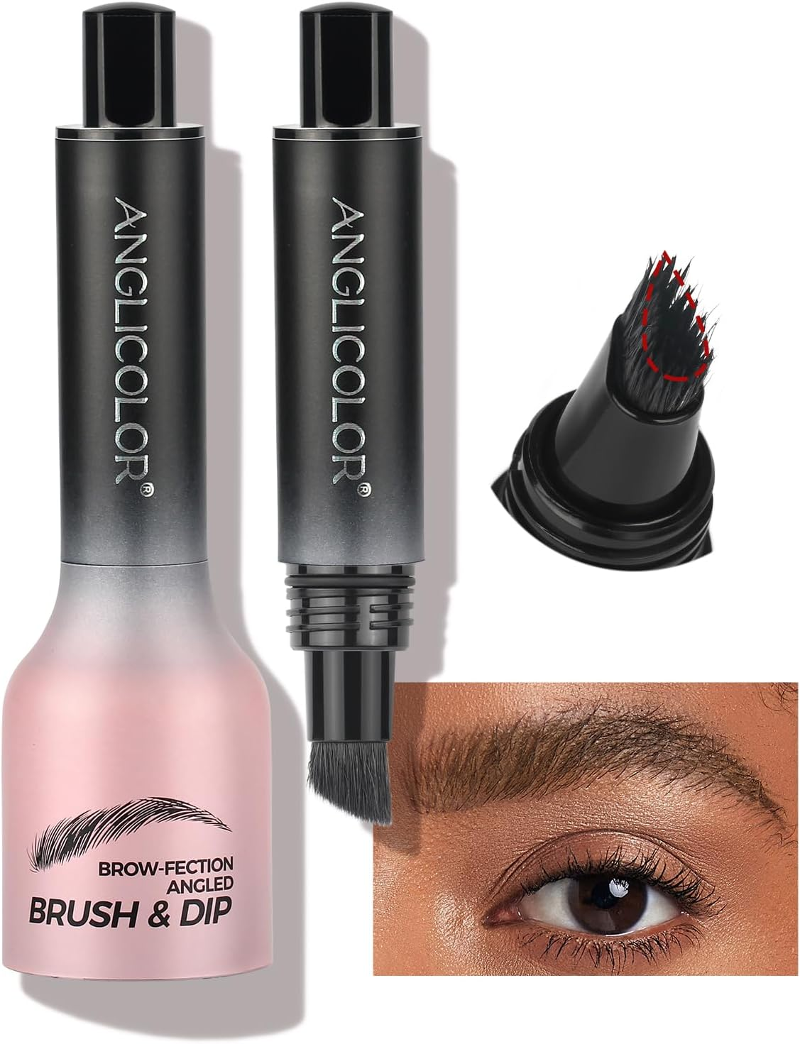 Anglicolor Upgrade Eyebrow Gel Pen Long Lasting,Waterproof Eyebrow Pen,Eyebrow Pen Natural Look,Multi-Use,Angled Square Brush,Quick Drying,Antifouling,Anti-Wrinkle,High Color Rendering,Compact Carry (#03Auburn)