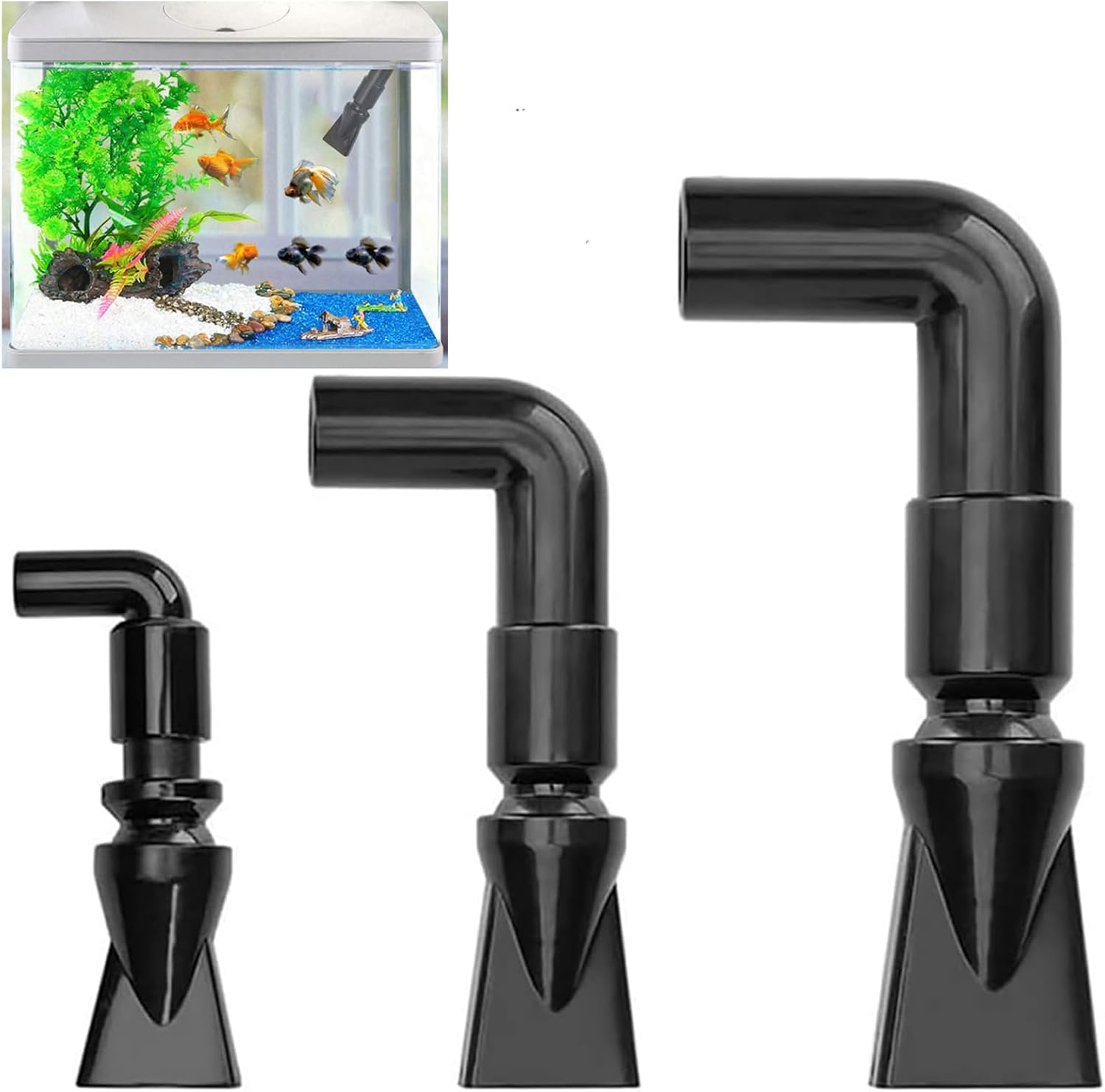 3 Pcs Aquarium Water Outlet Duckbill Plastic 360&deg; Adjustable Fish Tank Rotating Water Outlet Aquarium Outlet Nozzle Joint Tank Water Outlet Tube Fitting for Fish Tanks Water Outflow Pipe Fitting image number 1