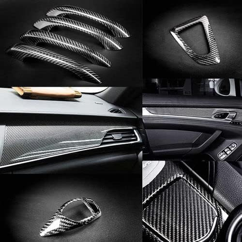 Auto Accessories 5D Glossy Carbon Fiber Wrap Vinyl Film Car Interior Wrap Stickers, Car DIY Interior Exterior (12 * 60Inch) (US Stock)