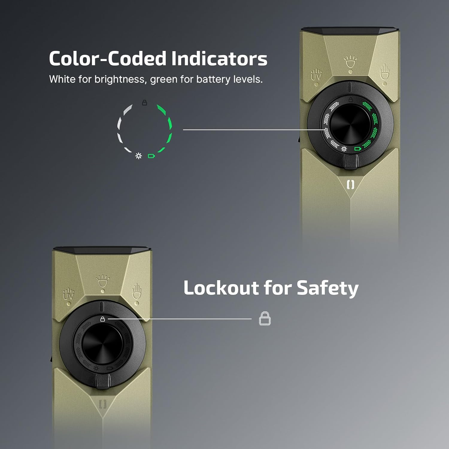 OLIGHT Arkpro Ultra Rechargeable Pocket Torch 1700 Lumens with Green Beam, UV and White LED EDC Flat Flashlight, Durable Unibody and Fast Dual Charging image number 2