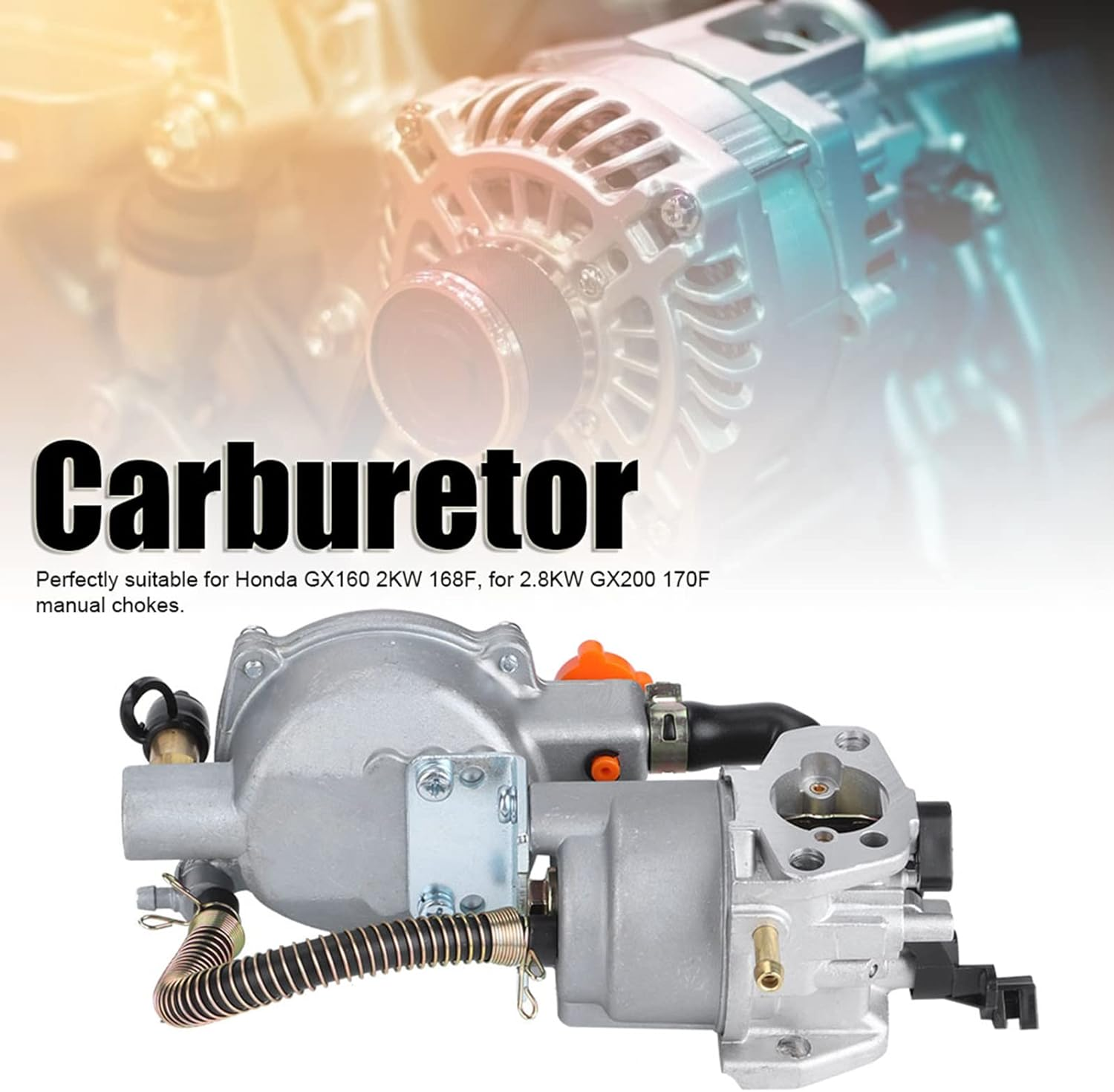Dual Fuel Carburetor, Carb LPG NG Conversion Kit Generator Parts Portable Gasoline Generator Conversion Kit for 2.8KW GX200 170F Manual Choking Coil