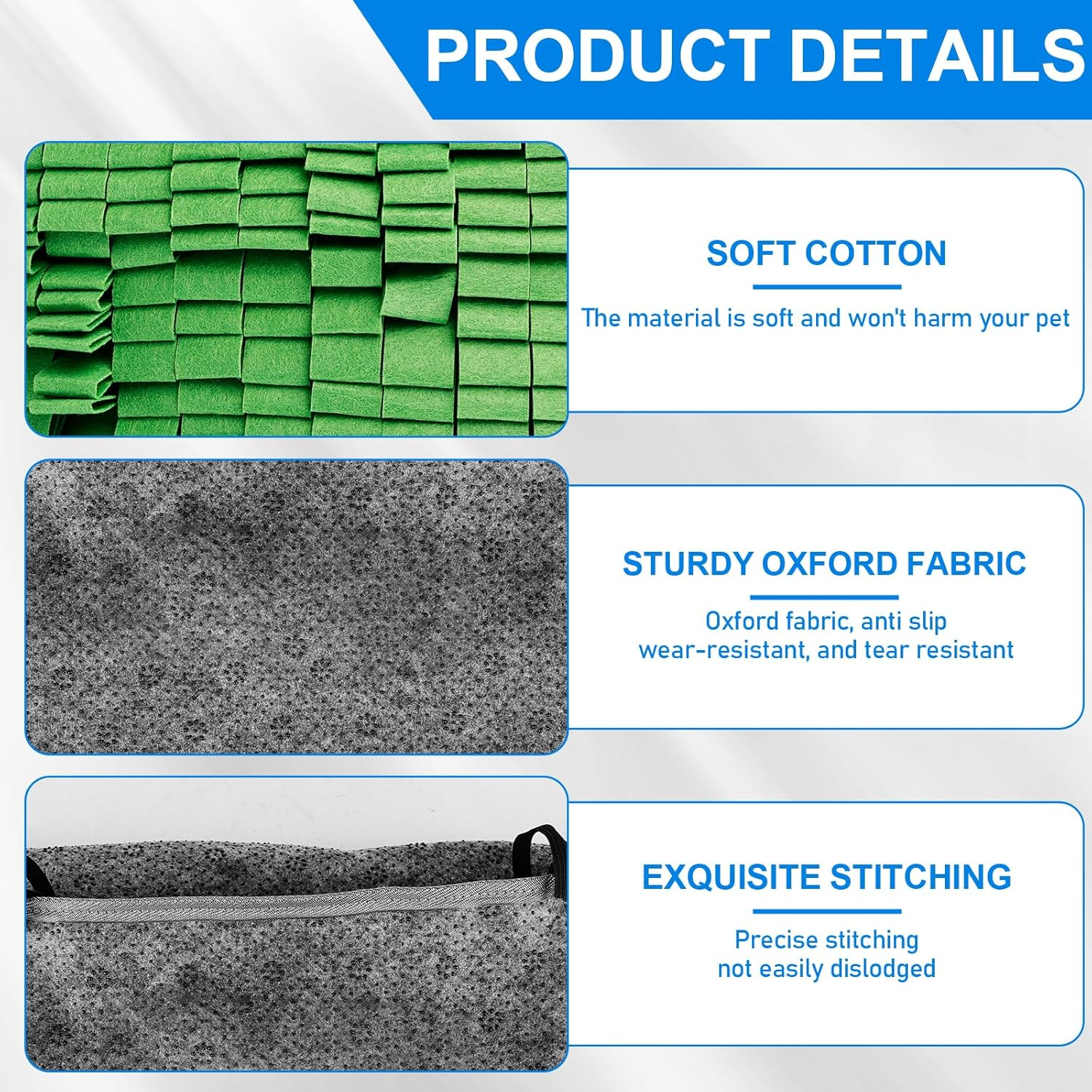 Molbory Sniffing Rug for Dogs, Large, Sniffing Mat for Dogs, Intelligence Toy, Sniffing Blanket, Non-Slip Pet Sniffing Rug, Intelligence Toy for Dogs, Cats, 75 X 50 Cm image number 4