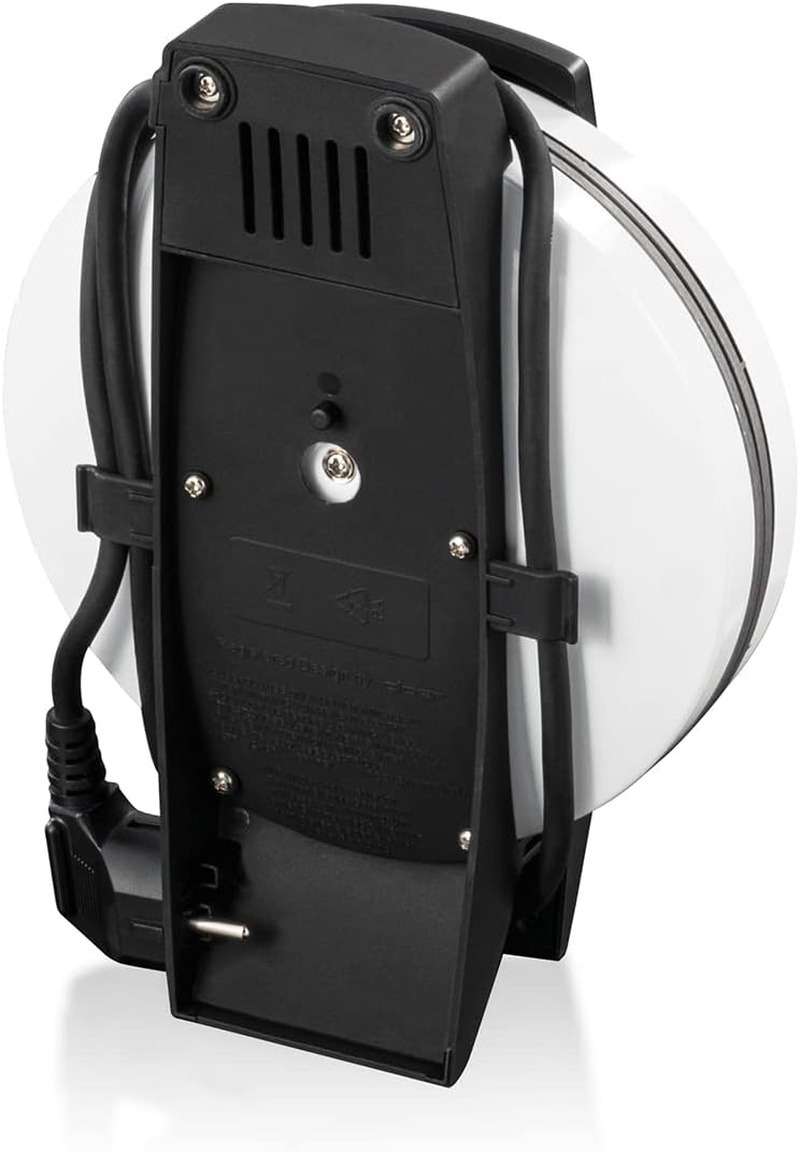 Cloer 1641S Stroo Waffle Iron for Dutch Stroo Waffles, 850 W, Waffle Calibre 14.5 Cm, Baking Light, Continuously Selectable Browning Level, White image number 4