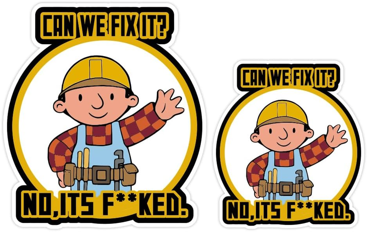 4Pcs Can We Fix It Sticker No, It'S F KED Decals- Funny Hard Hat Stickers: Humorous Decals for Builders, Worksite Gear & Helmets - Durable & Hilarious Sticker (4Pcs) - 2Pcs image number 5