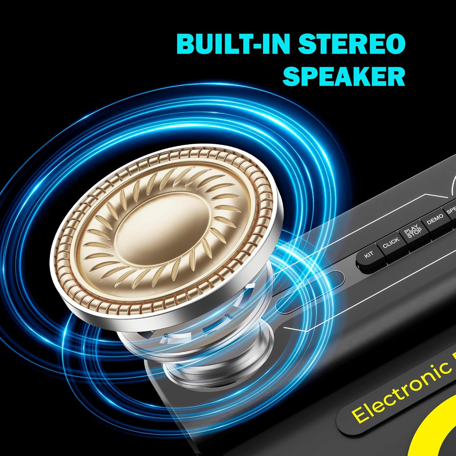 Electric Drum Kit Built-In Speaker, Kids Electronic Drum Practice Pad Set, Portable Roll up Drum Machine with Drumsticks, 2 Foot Pedals，Great Birthday for Boys Girls