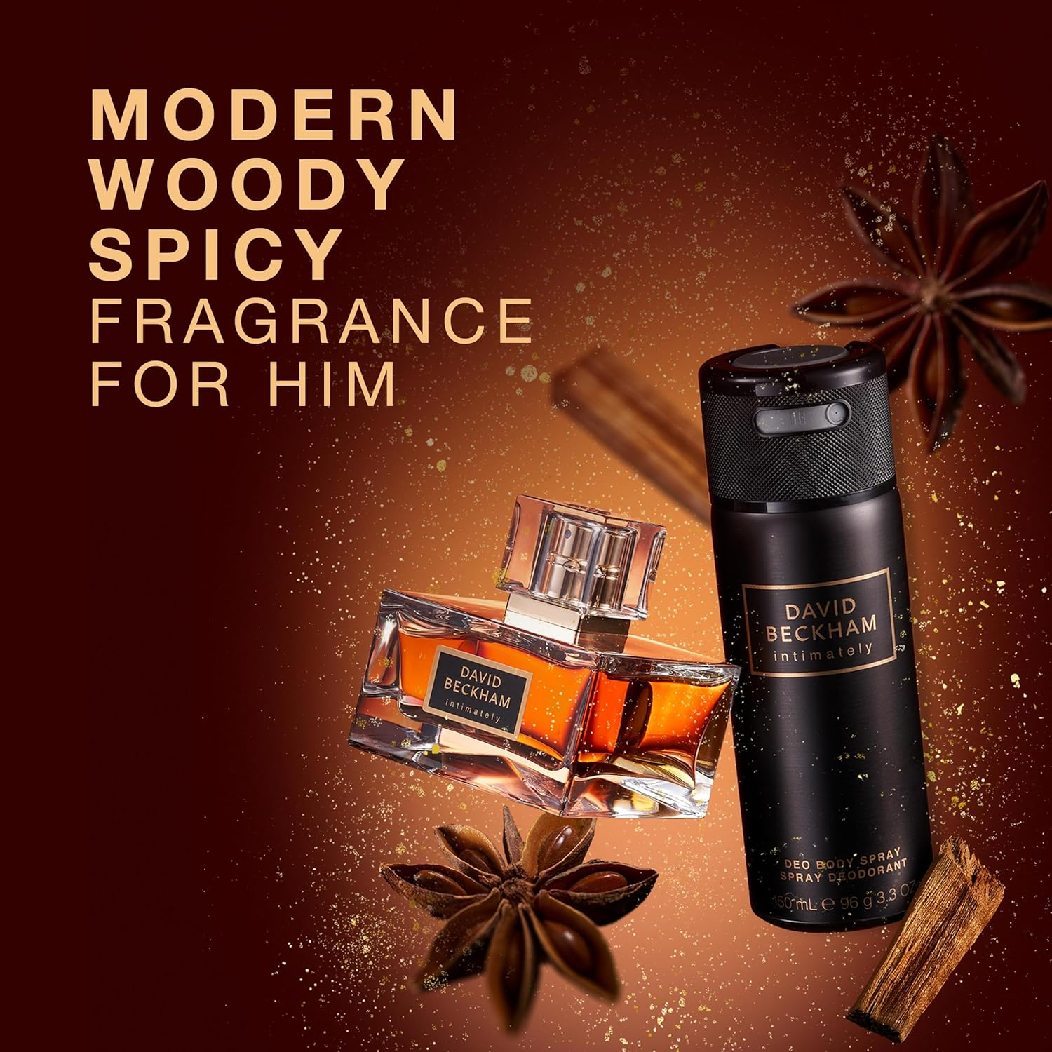 David Beckham Intimately Beckham Eau De Toilette and Deo Body Spray Gift Set for Men, Aromatic Ambery Fragrance, 75Ml and 150Ml image number 4