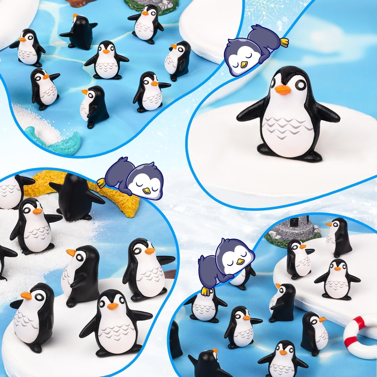 30 Pcs Mini Penguin, Mini Resin Penguin, Tiny Animals Miniature Figurines, Cute Cupcake Toppers Fairy Garden Miniature Landscape Ornaments for Home D&eacute;cor, Cake Decoration, DIY Crafts image number 4