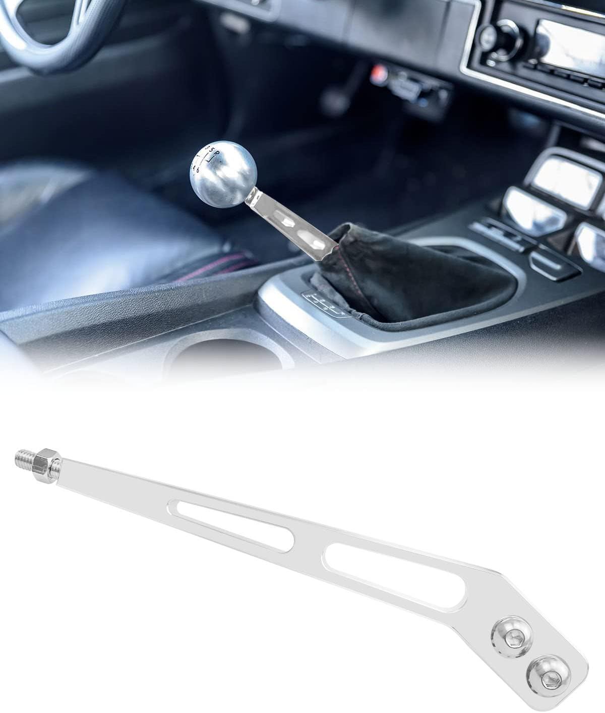 10 Inch Bent Shifter Handle Lever Compatible with Tremec T5 T45 T56 Fit for Mustang Hurst image number 1