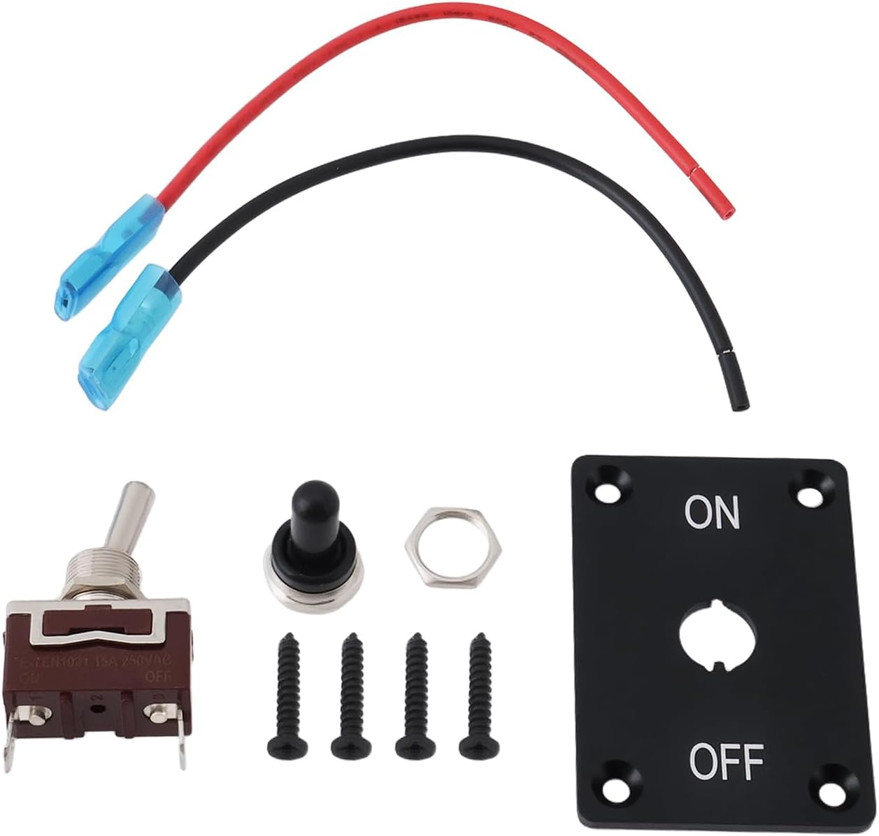 1Set SPST Waterproof Momentary Toggle Switch, (On)-Off-(On) 12V 30A with On/Off Mounting Panel 2 Pin Wired image number 6