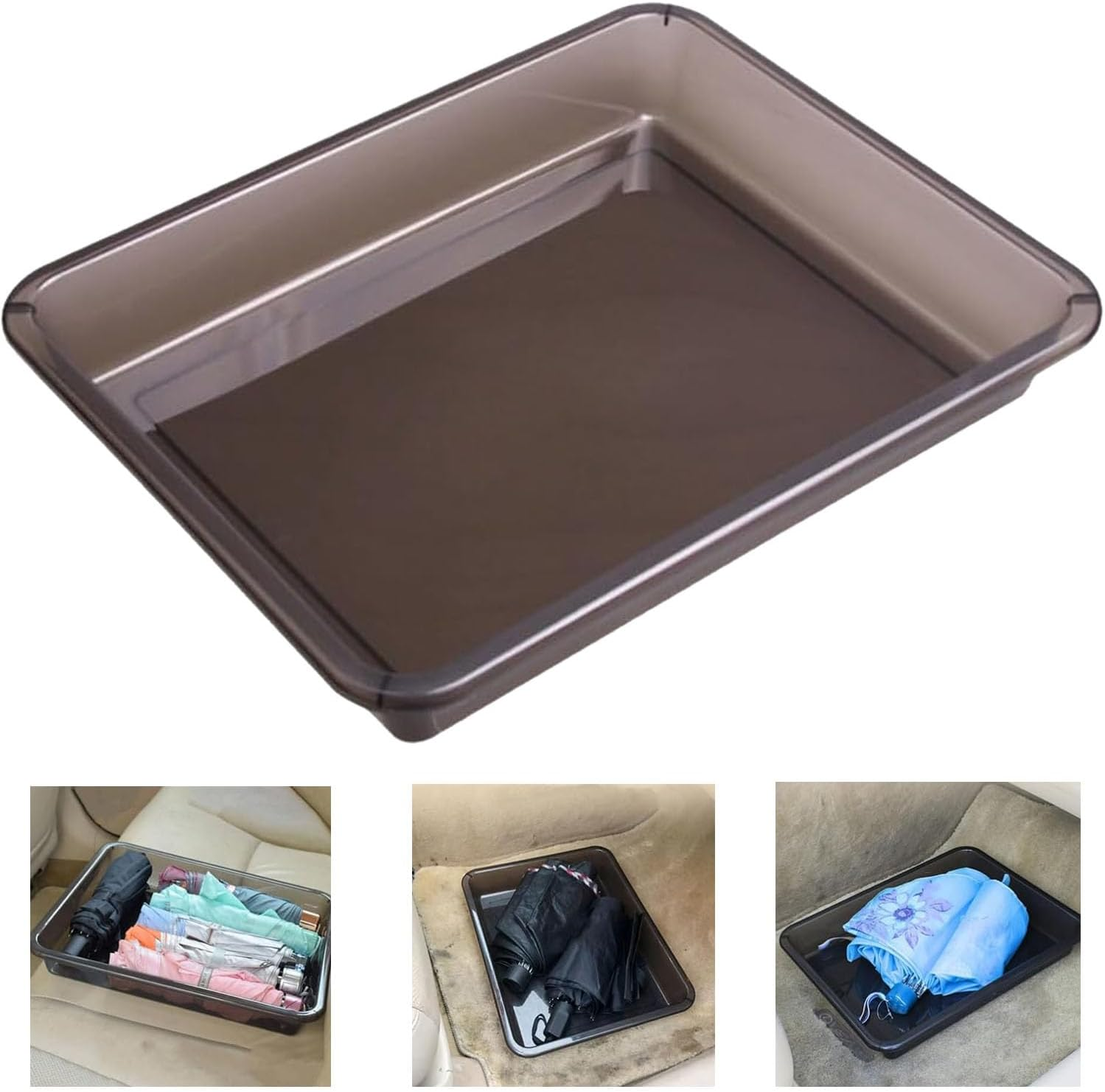 Under Seat Storage Box for Car, Car Front Underseat Storage Tray Hidden Organizer Accessories for Driver Passenger Umbrella Shoes Storage, 33X25X5CM