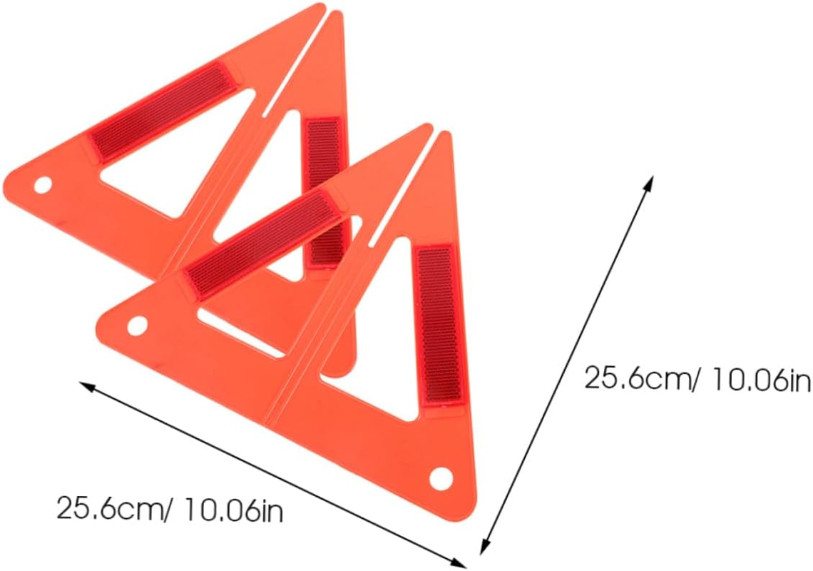 Hohopeti 3Pcs Foldable Emergency Triangles Vehicle Accessories Roadside Reflective Warning Signs Road Safety Kit for Breakdown and Parking Safety image number 5