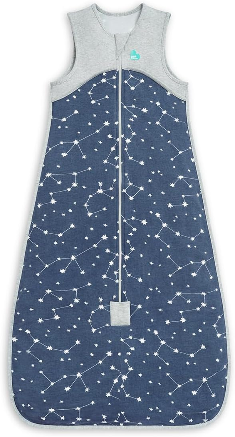 Love to Dream Sleep Bag - Sleeveless Design - 100% Cotton - Light and Ultra Breathable - Twin Zipper - Summer Days -, Wearable Blanket - Spring, Summer - Sleepwear - 18-36M - 0.2TOG - Grey