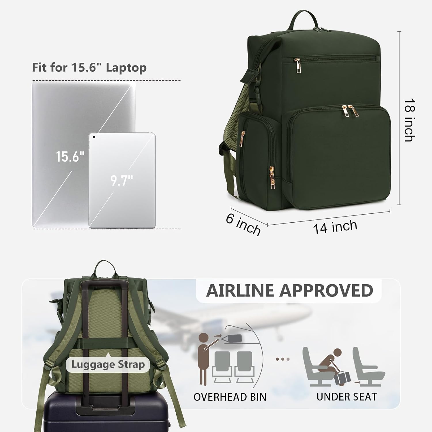 CEI-CEI Neoprene Diaper Bag Backpack with Changing Pad, Large Newborn Baby Maternity Bags Travel Tote with Insulated Pockets image number 3