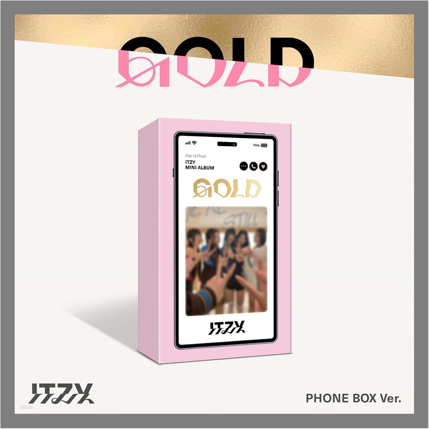 ITZY Gold 2Nd Album Photo Box Version Box+2 Mini Cds+24P Booklet+1Ea Frame Stand+1P Photocard+1Ea Photo Strap+1P Frame Photocard+1P Lyric Accordion Paper+1P Mini Square Poster on Pack+Tracking Sealed