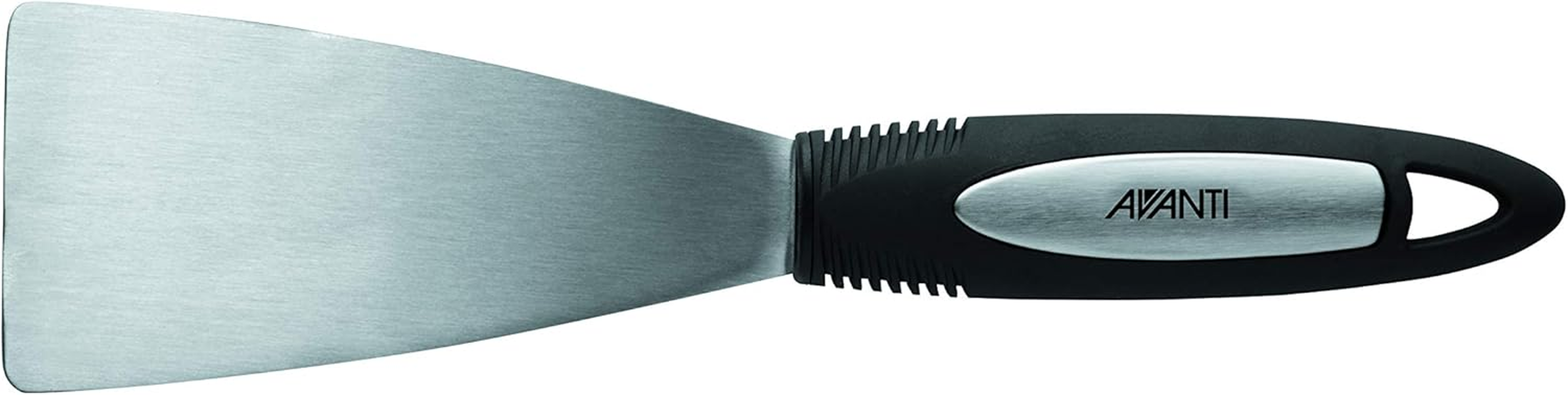 Avanti Ultra Grip Stainless Steel Turner and Scraper, Silver/Black image number 1