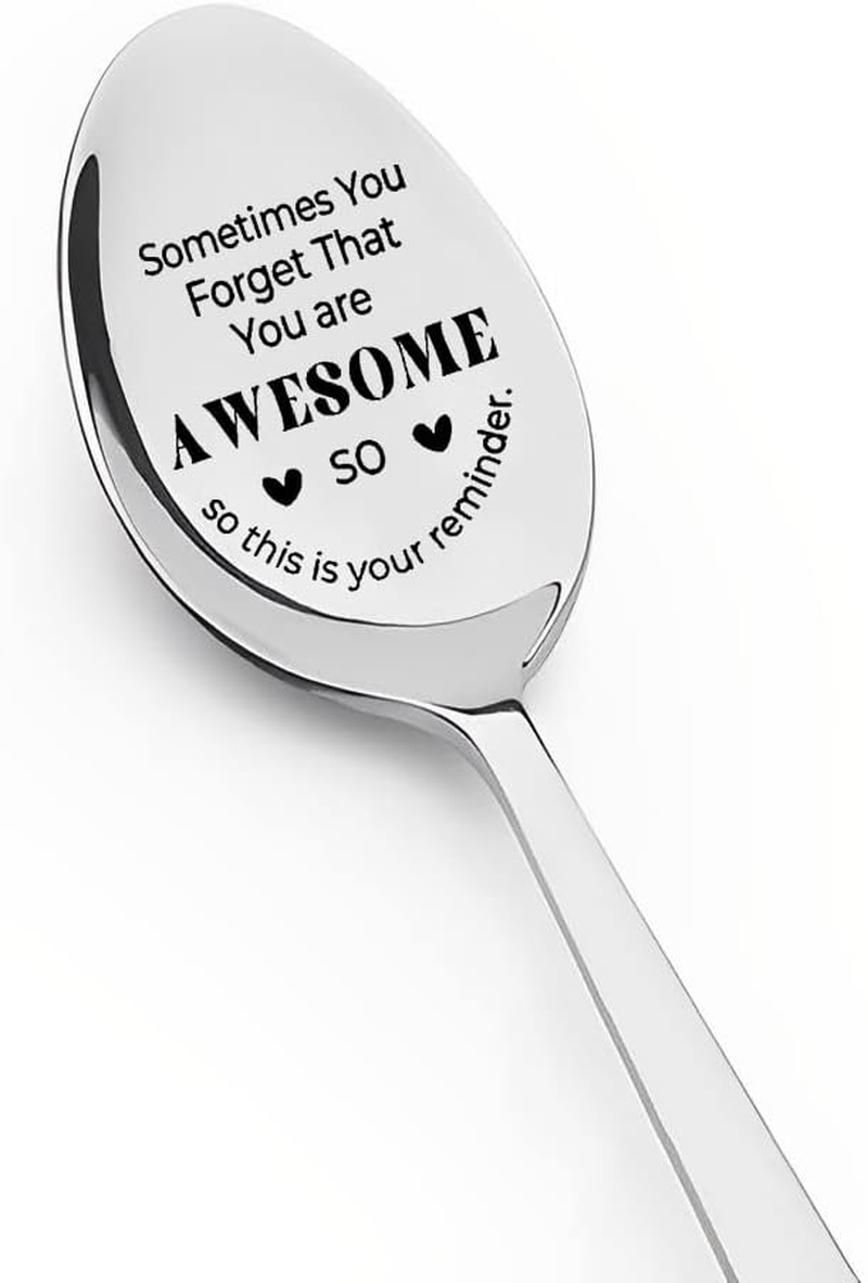 Funny Inspirational Gifts Spoons for Women Men Sometimes You Forget You'Re Awesome Spoon for Best Friend Sister Coworker Birthday Christmas Presents for Tea Coffee Lover Gift