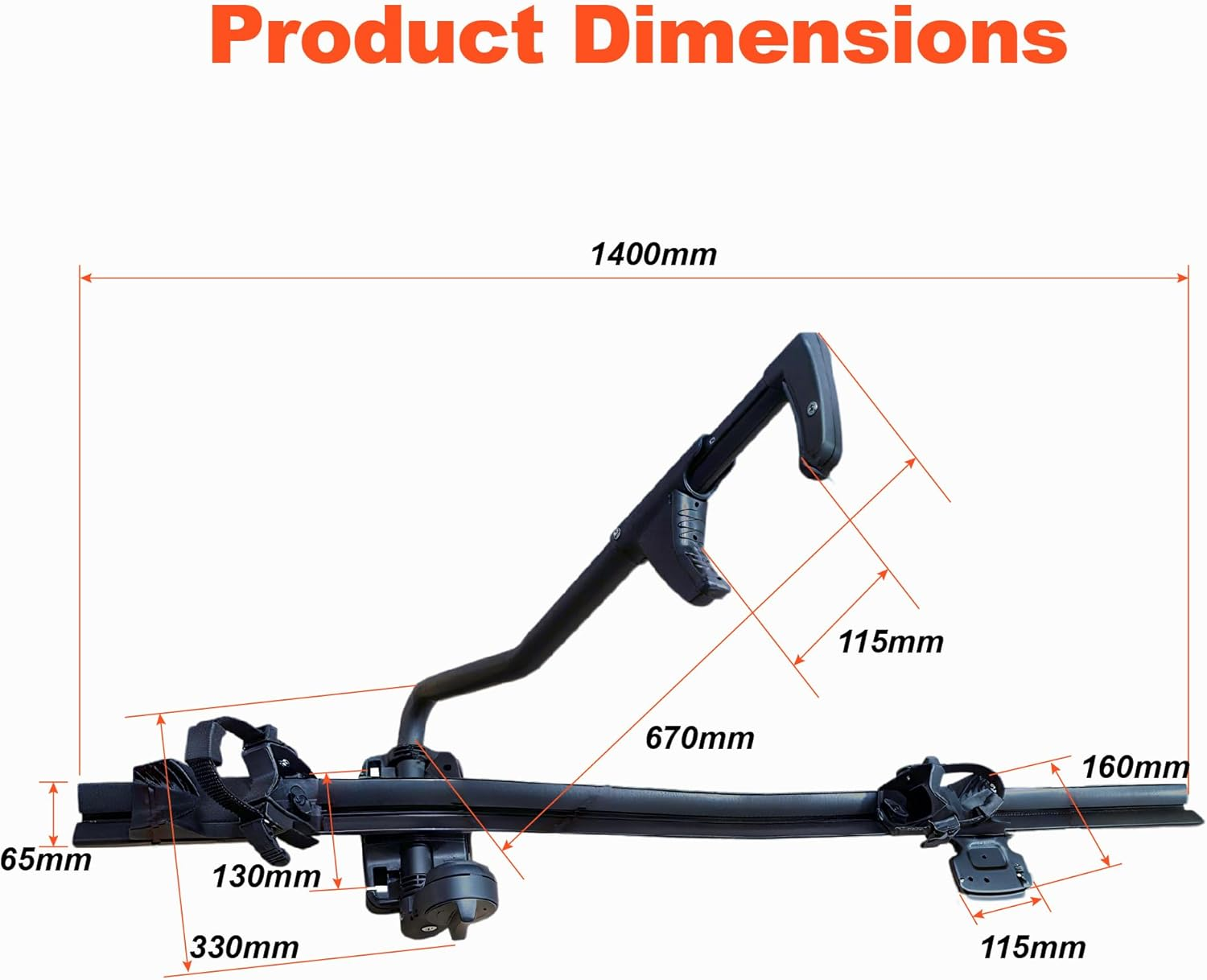 ELORA Bike Rack Aluminium Alloy Car Roof Mounted Bicycle Carrier Lockable image number 1