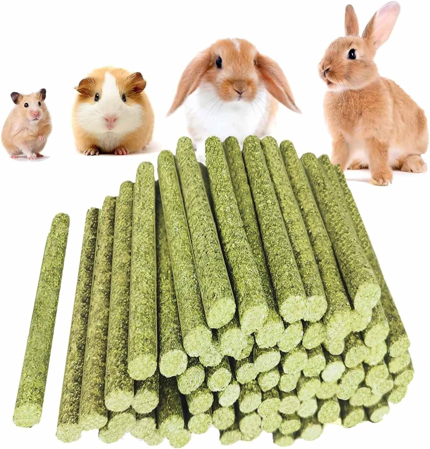 20PCS Rabbit Toys Bunny Chews Timothy Hay Stick,Bunny Toys for Rabbits, Hamster Guinea Pig Small Animal Chew Toys,Pet Chew Toy Treats for Chinchilla Guinea Pigs Rabbits Squirrel Hamster Bunny image number 2