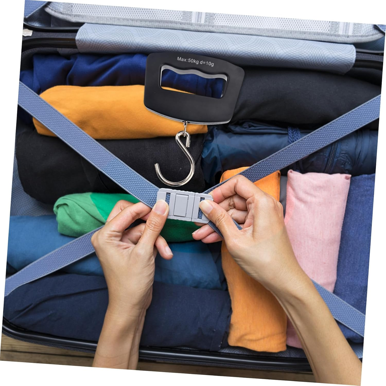 Alasum 2Pcs Portable Electronic Scale Luggage Weighing Machine Backlit LCD Display Suitcase Weigher Travel Bag Scale image number 2