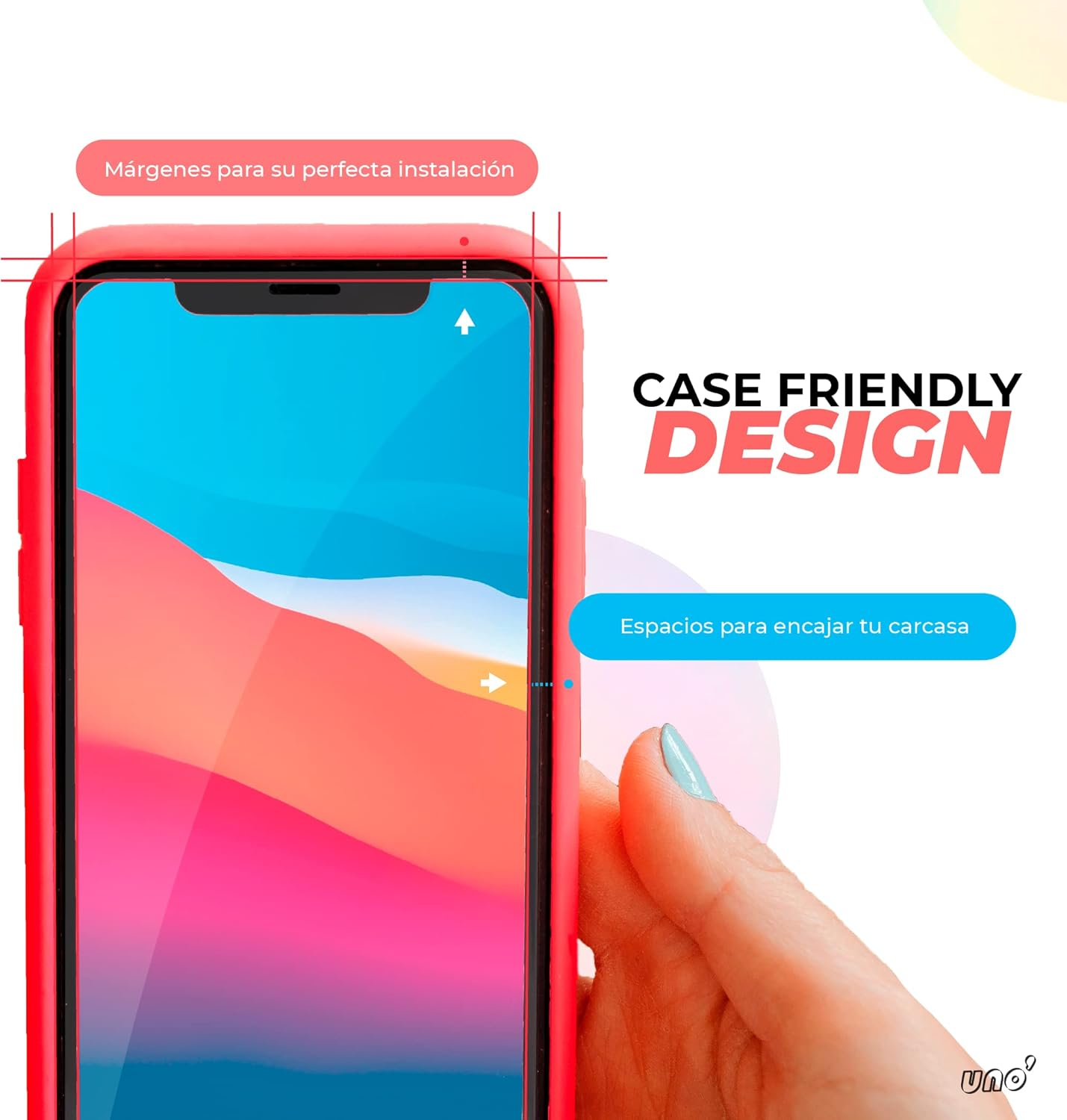 Uno'[3 Pack] Tempered Glass Screen Protector for Xiaomi Redmi Note 13 Pro 4G/5G, Ultra Resistant, 9H Hardness, Bubble-Free, High Definition, Anti-Scratch and Fingerprint Free, Simple image number 5