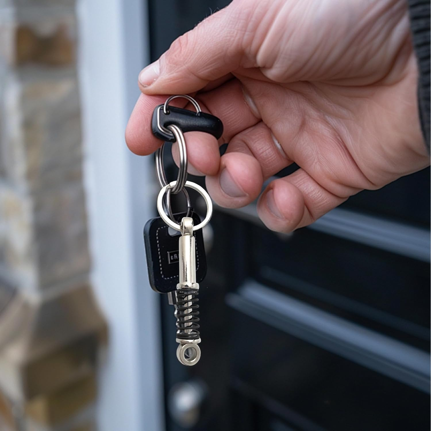 Mini Turbocharger Keychains - 6Pcs Durable Metal Car Keychains with O-Ring Tool, Compact & Portable Keychain Accessories for Car Fans, Silver Racing Car Keyring Gift image number 3