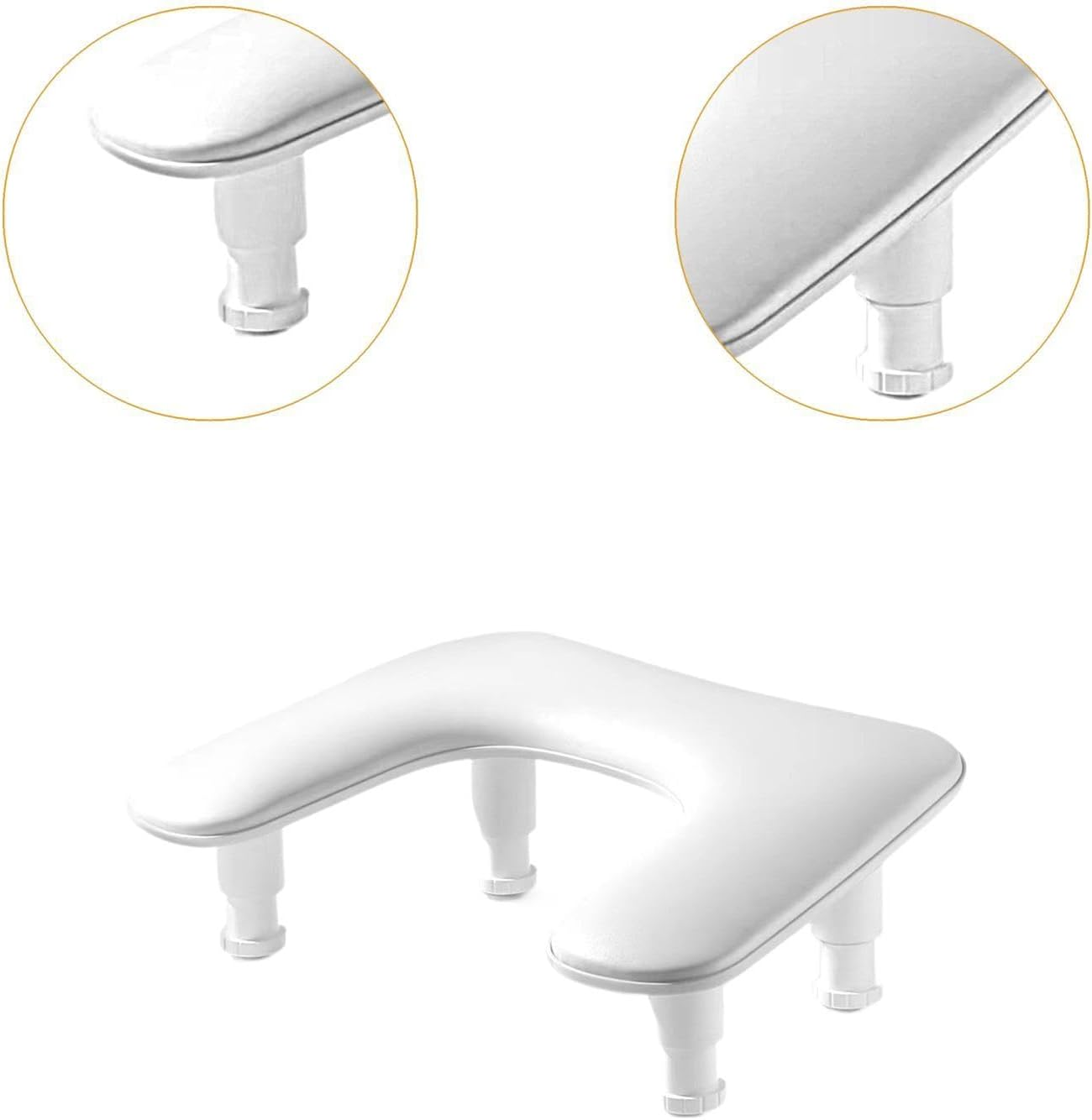 TENOL Nail Art Hand Rest Nail Arm Rest Pillow Professional Nail Art Hand Holder Manicure Tool Adjustable Height, White image number 2