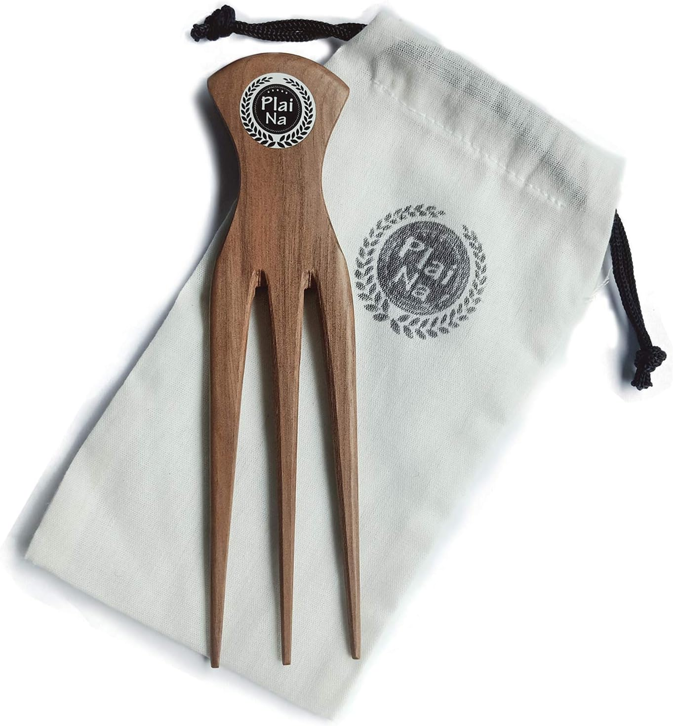 Plai Na Wooden Afro Pick for African Hair | Parting Comb for Braiding Three Tooth Cornrows Stylist image number 6