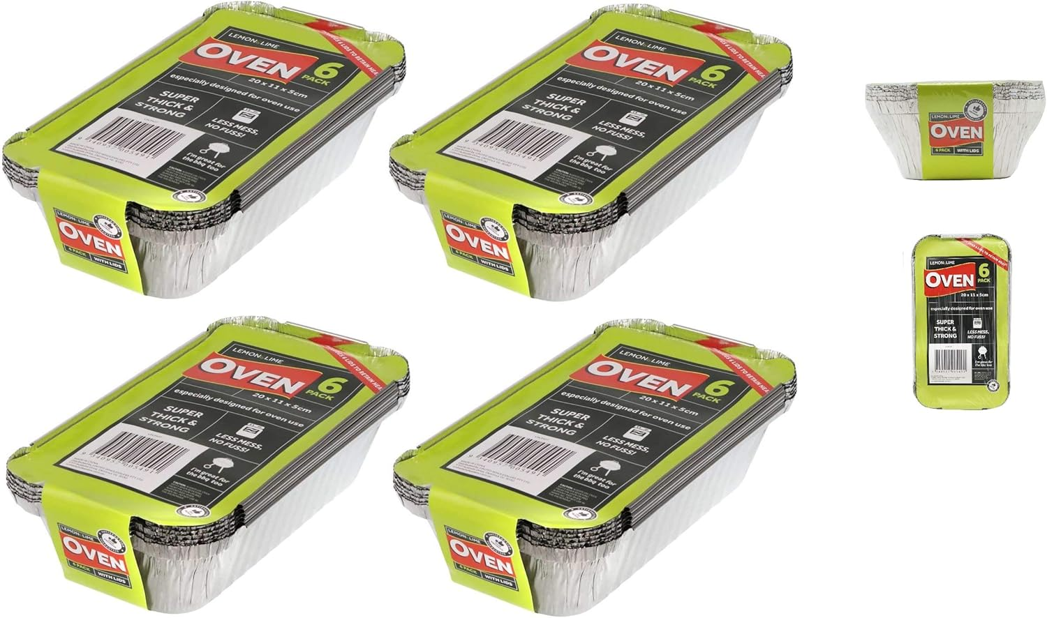 20X Small Foil Food Container Tray and Lid Roasting BBQ Takeaway Oven Trays Lids image number 3