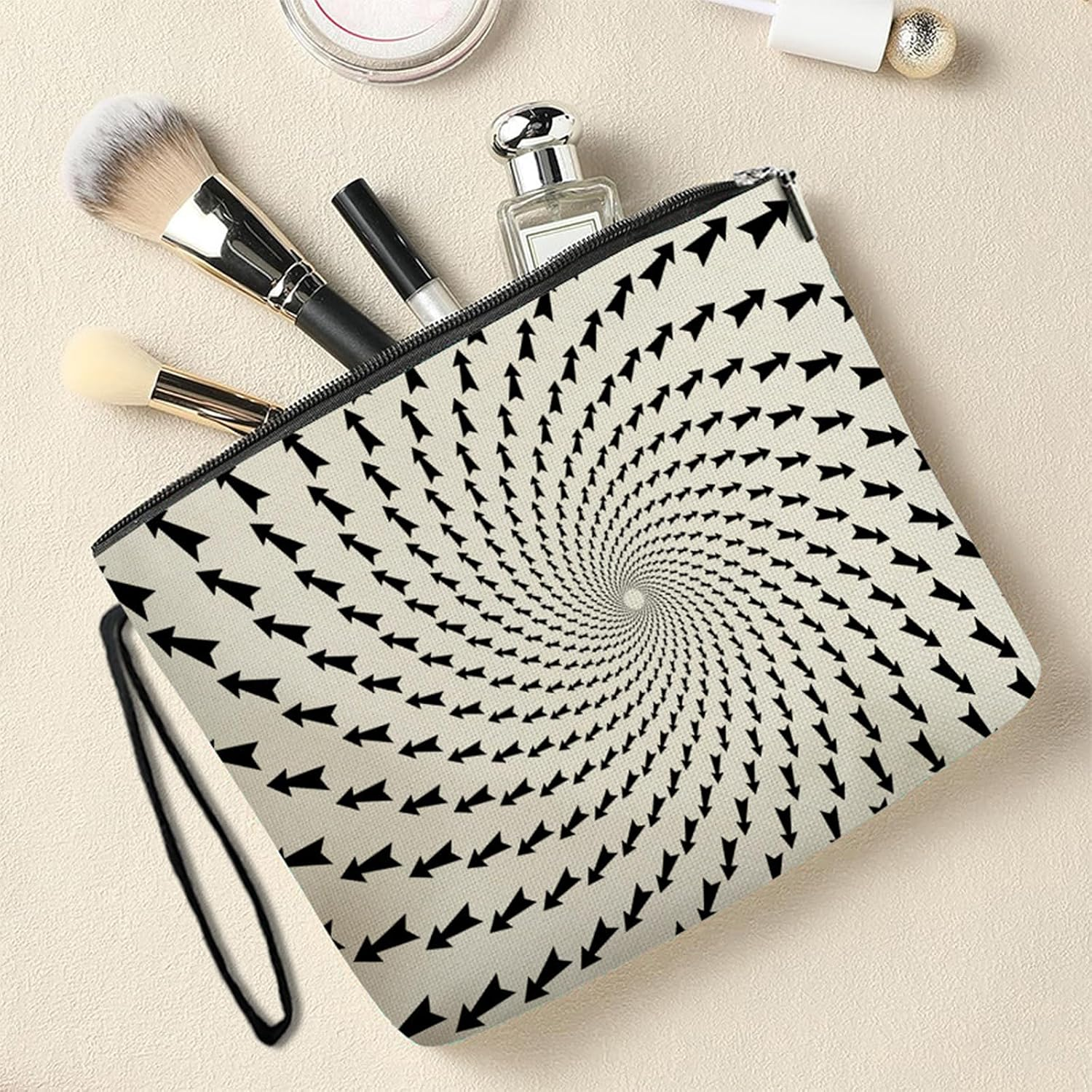 Canvas Cosmetic Bag, Unique Geometric Pattern Cosmetic Bag, Women'S Gifts, Birthday Gifts for Mom, Gifts for Girlfriends, Bridal Bridesmaid Cosmetic Bag - Picture 4 image number 5