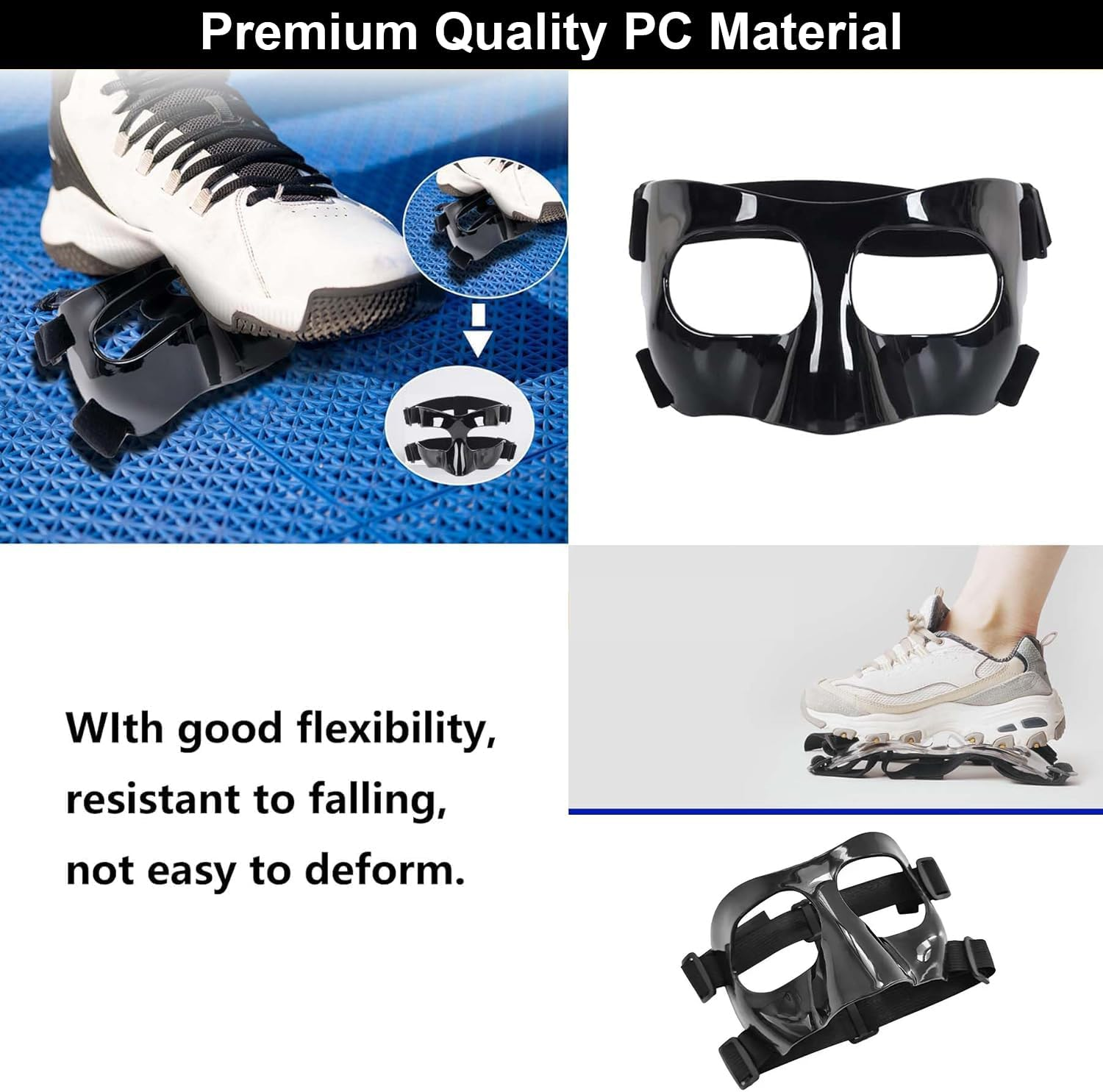 Nose Guard for Broken Nose, Face Shield Masks for Soccer and Basketball Sports, Adjustable for Adults and Teenagers, Suitable for Men and Women image number 2